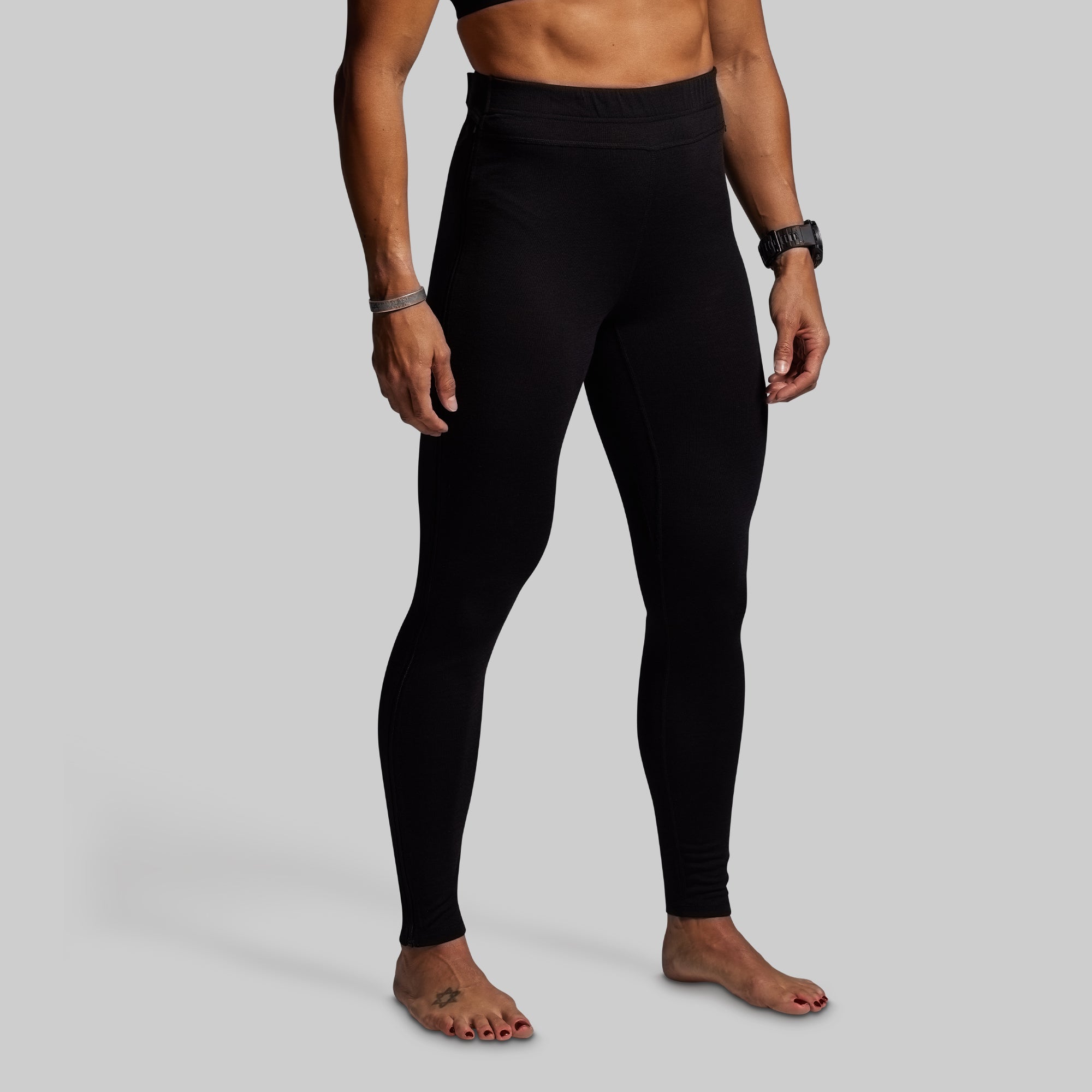 Women's Ridgeline Merino Full Zip Bottom 240 (Black)