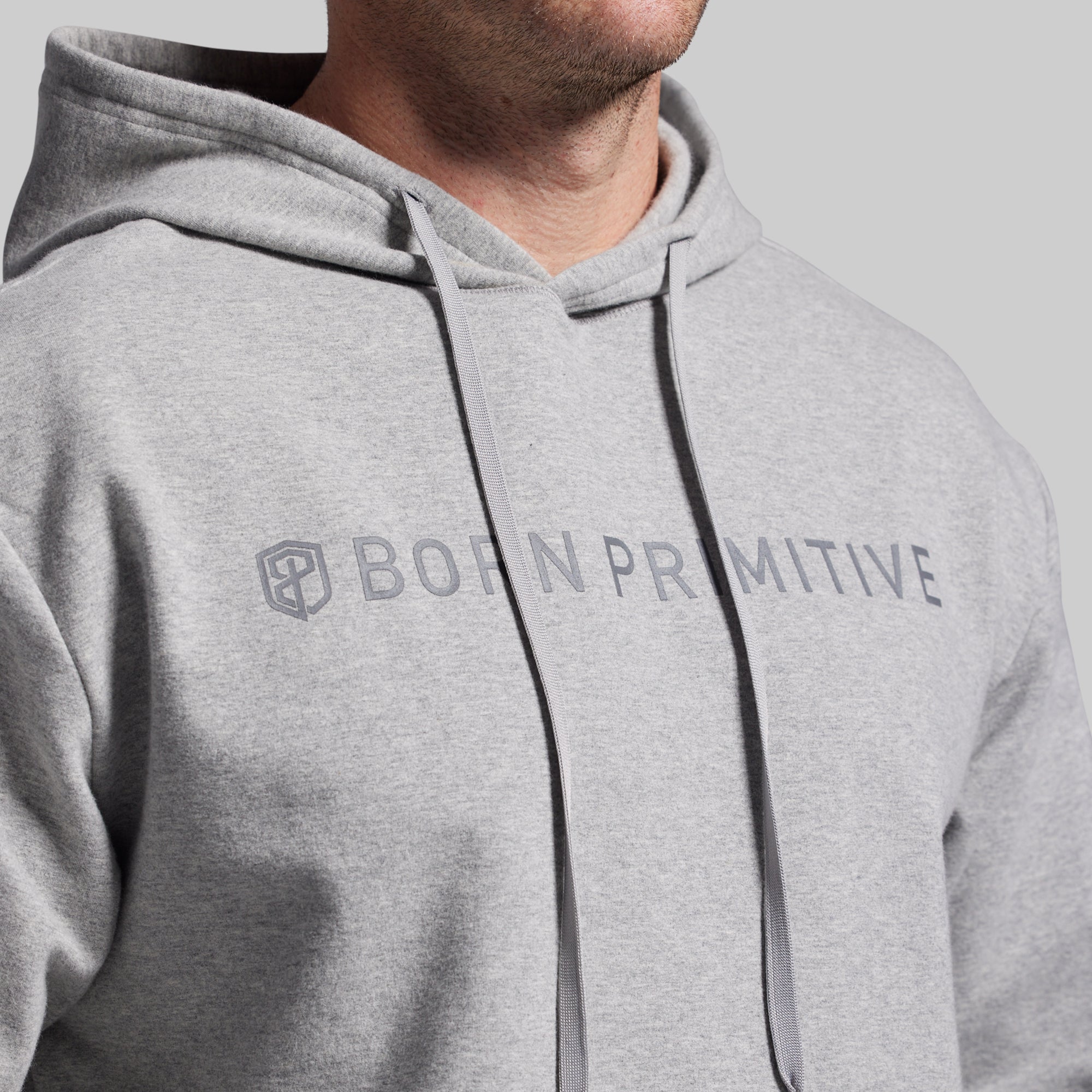BP Classic Men's Unmatched Hoodie (Heather Grey) - Image 3