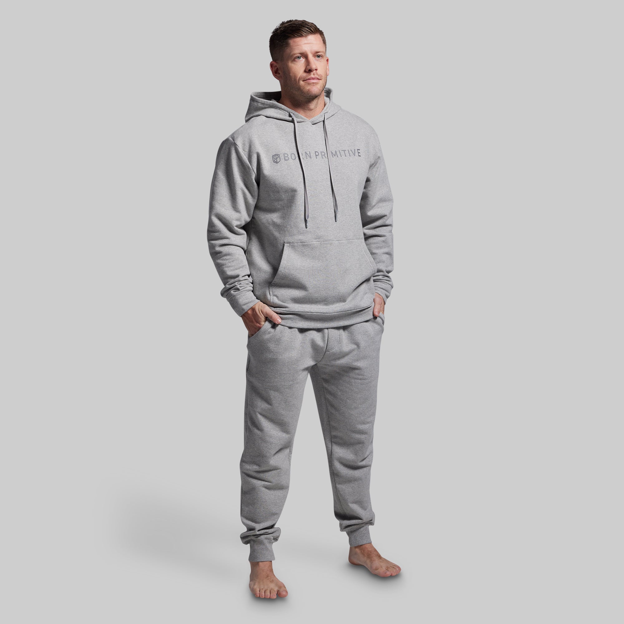 BP Classic Men's Unmatched Hoodie (Heather Grey) - Image 6