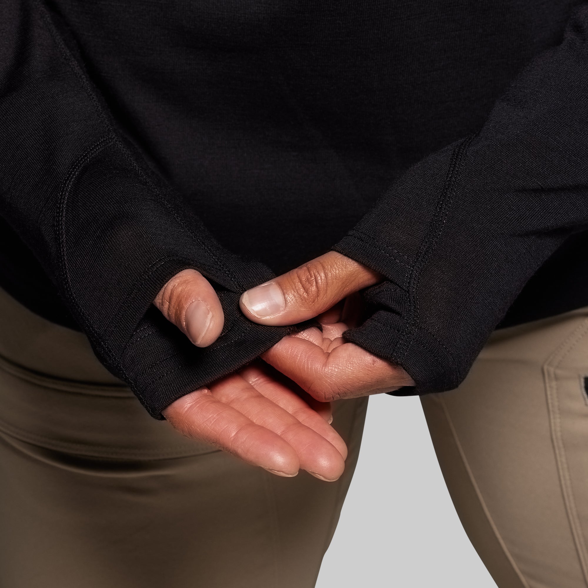 Women's Ridgeline Merino Half Zip Hoodie 165 (Black) - Image 5