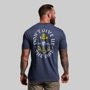 Don't Give Up The Ship Tee (Heather Navy)