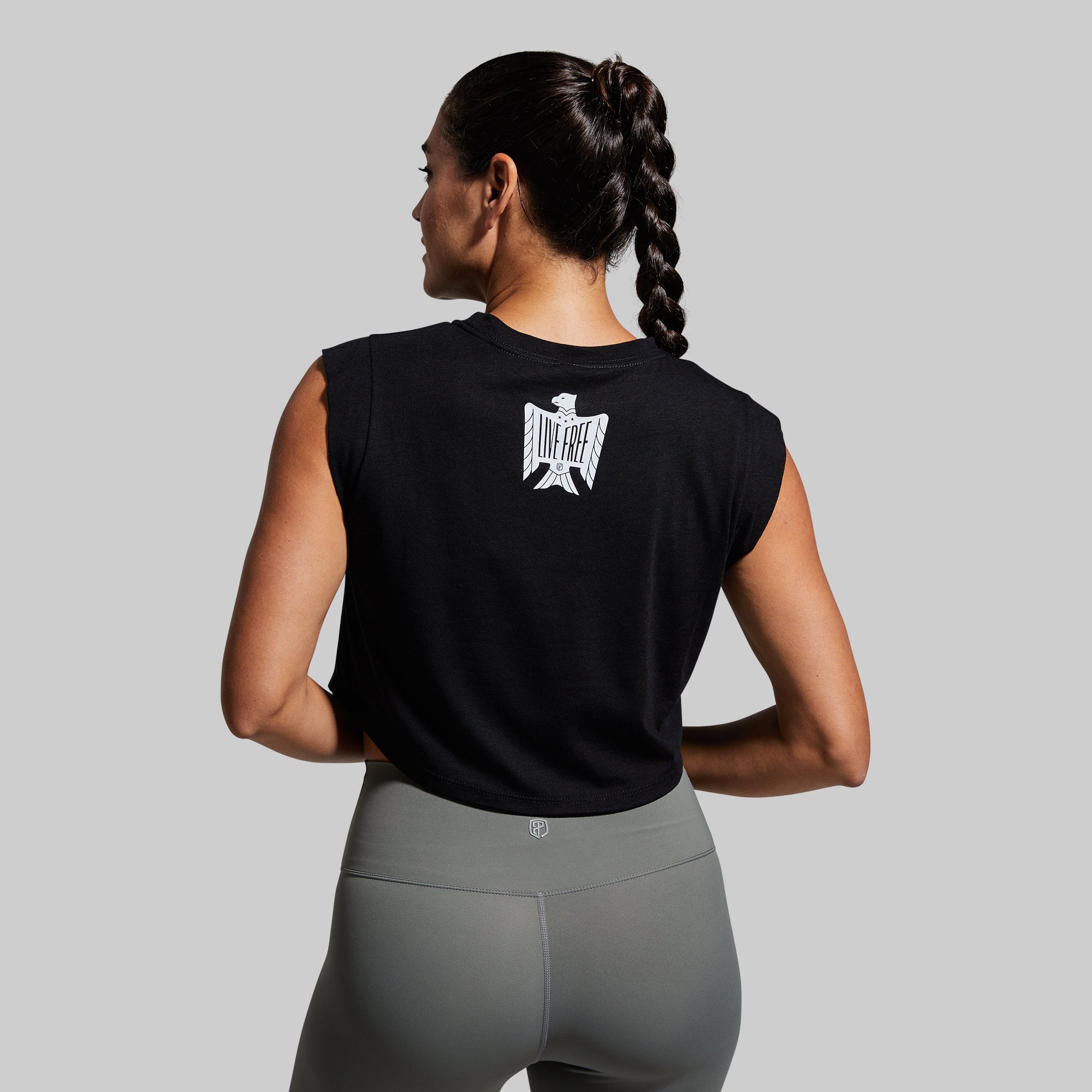 Live Free Festival Crop (Black) - Image 2