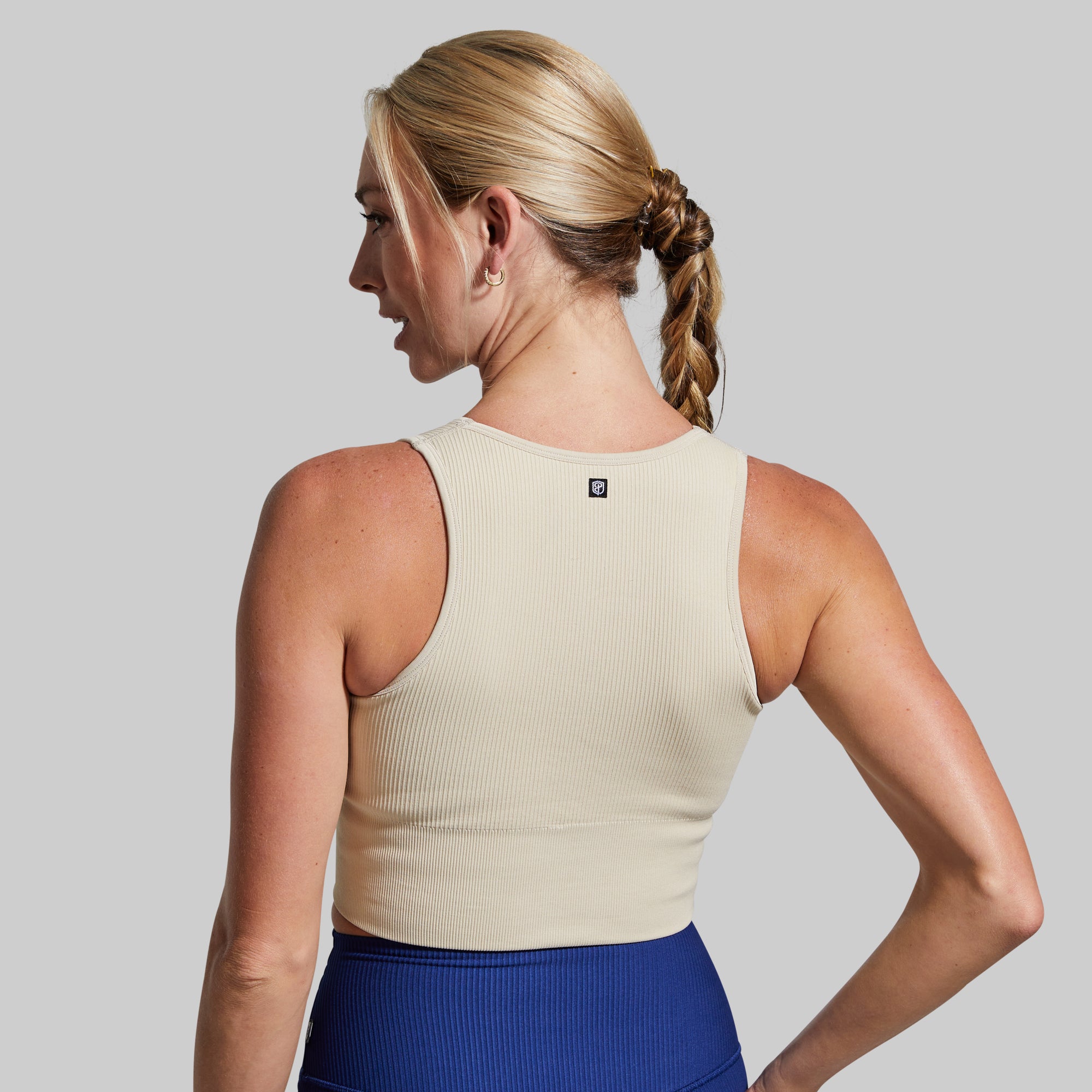 Good to Go Seamless Crop Tank (Oatmeal) - Image 2