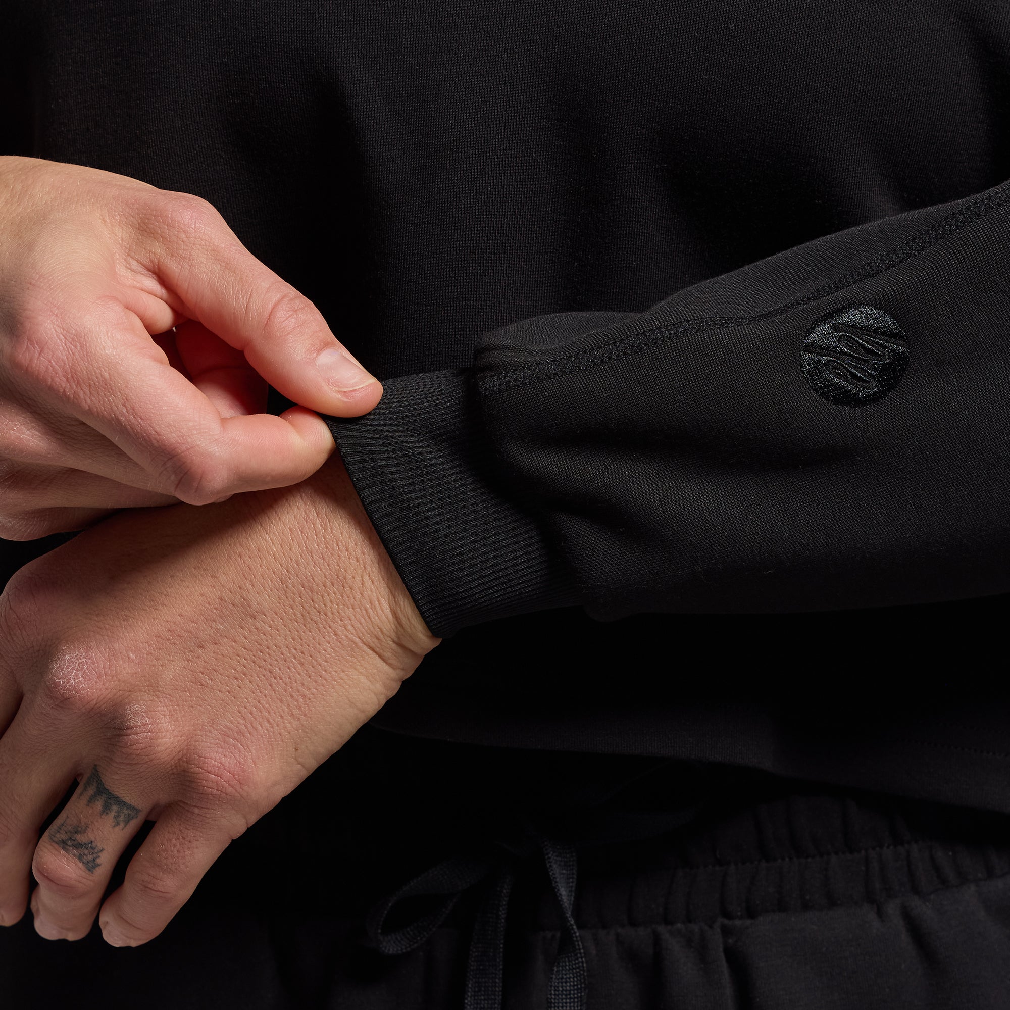 Lounge Lux Cropped Pullover (Black) - Image 3