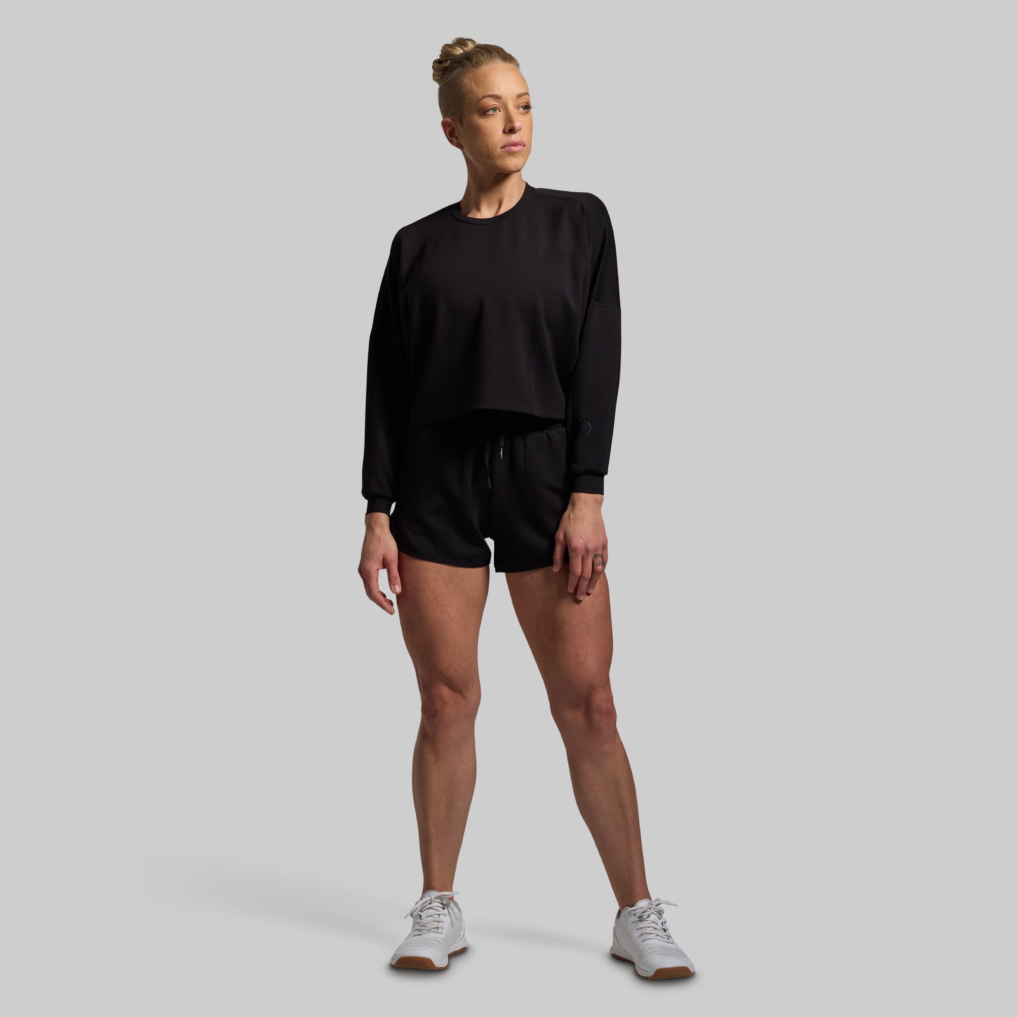 Lounge Lux Cropped Pullover (Black) - Image 5