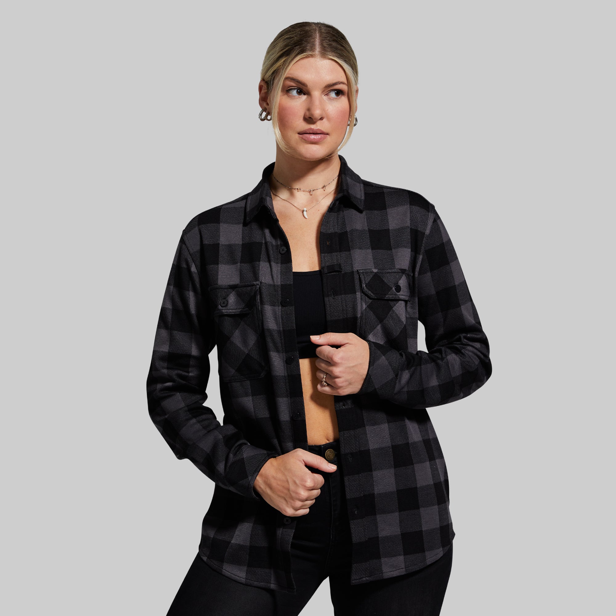 Woodsman Stretchy Flannel (Smoke) - Image 3