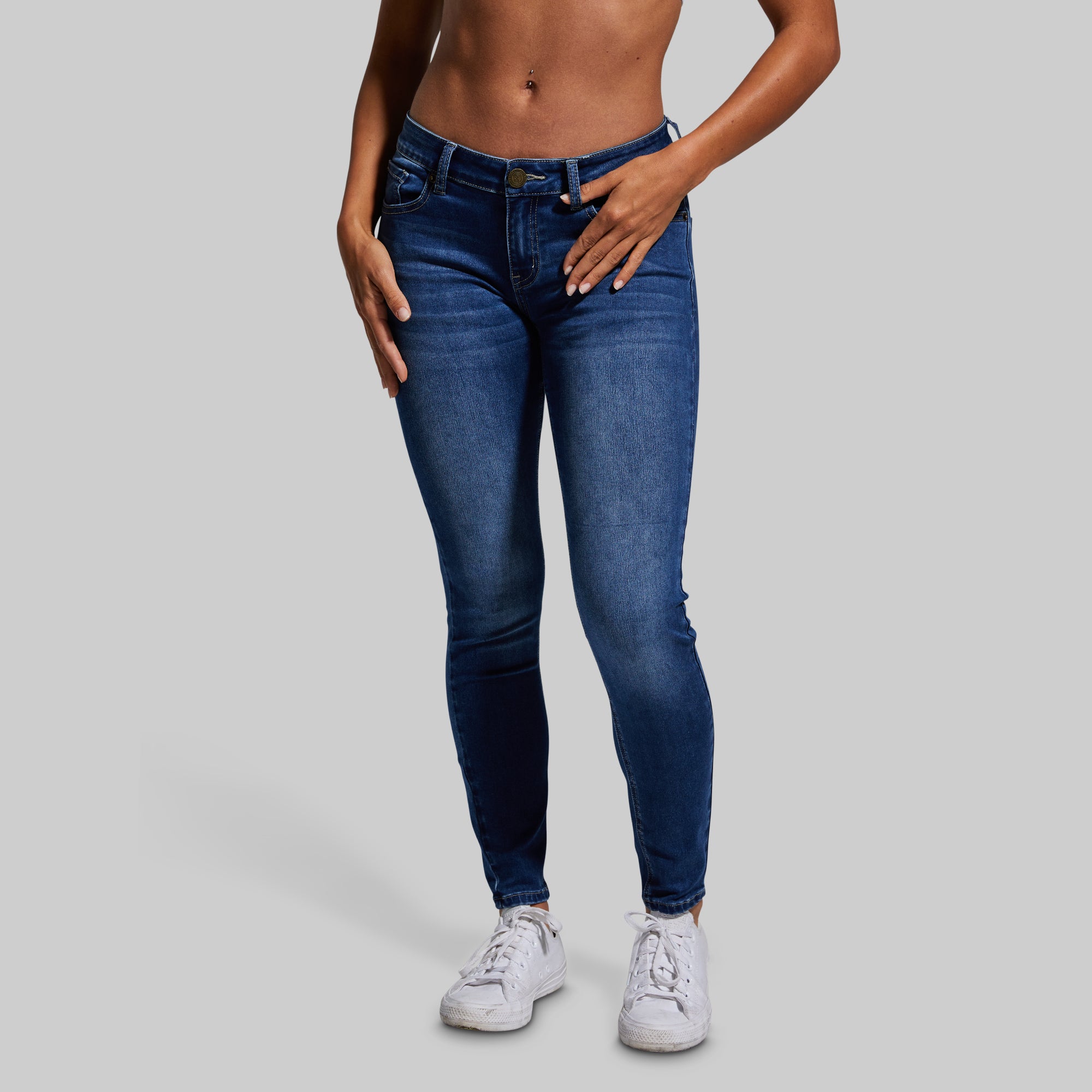 FLEX Stretchy Mid-Rise Skinny Jean (Dark Wash) - Image 3