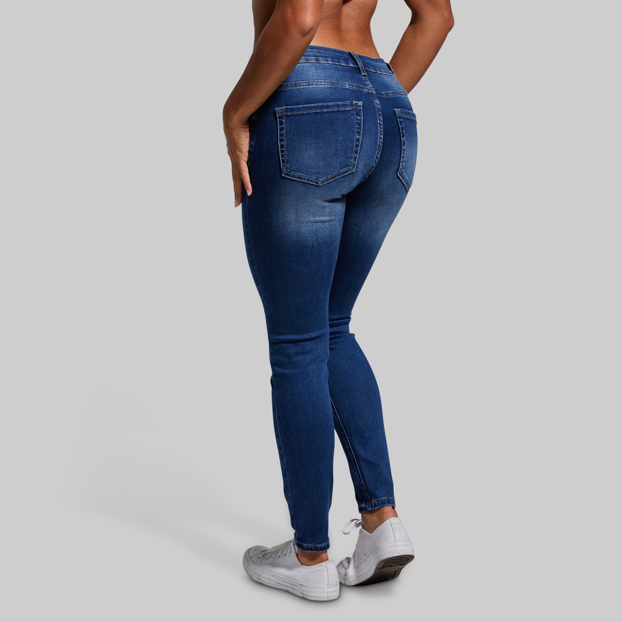 FLEX Stretchy Mid-Rise Skinny Jean (Dark Wash) - Image 2