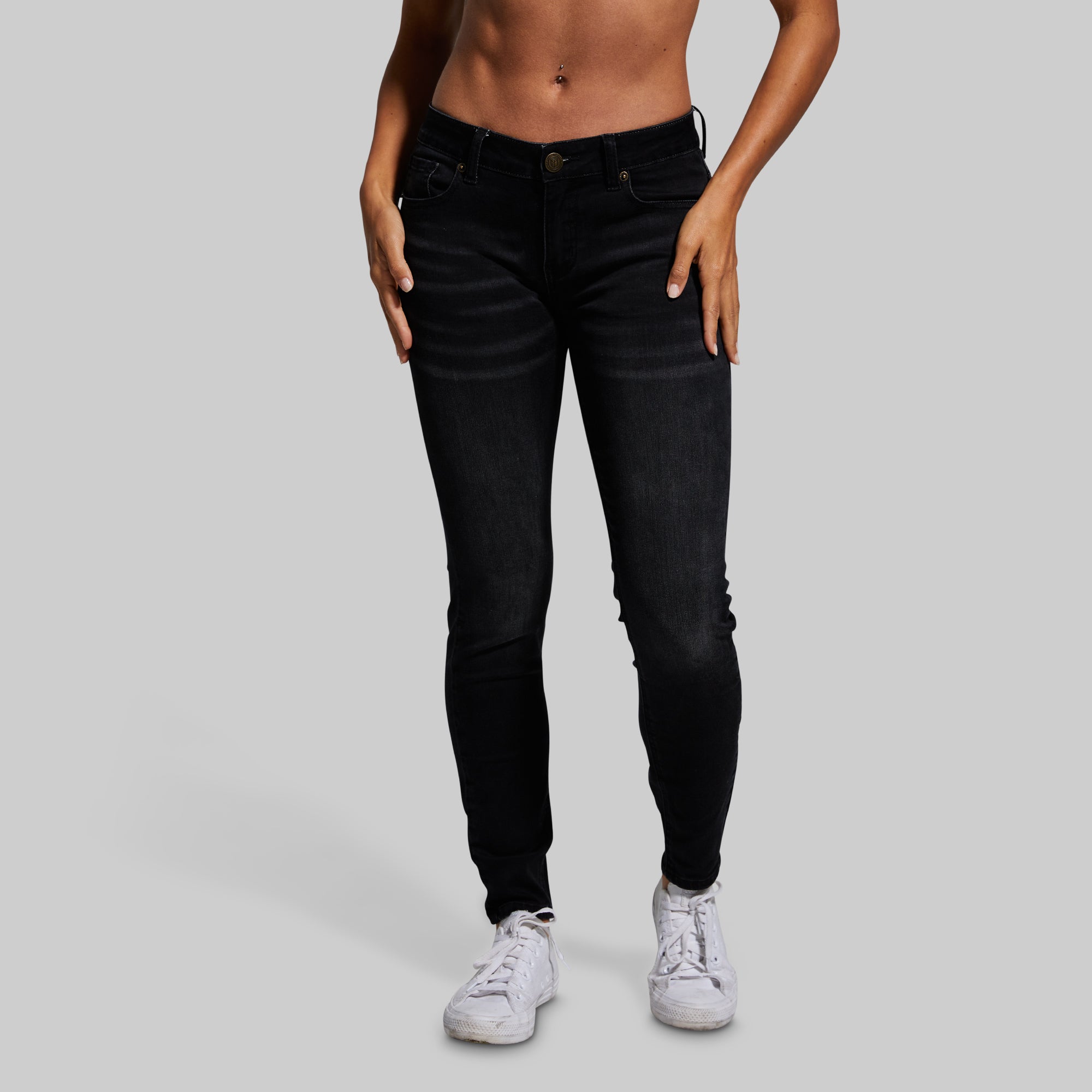 FLEX Stretchy Mid-Rise Skinny Jean (Black) - Image 3
