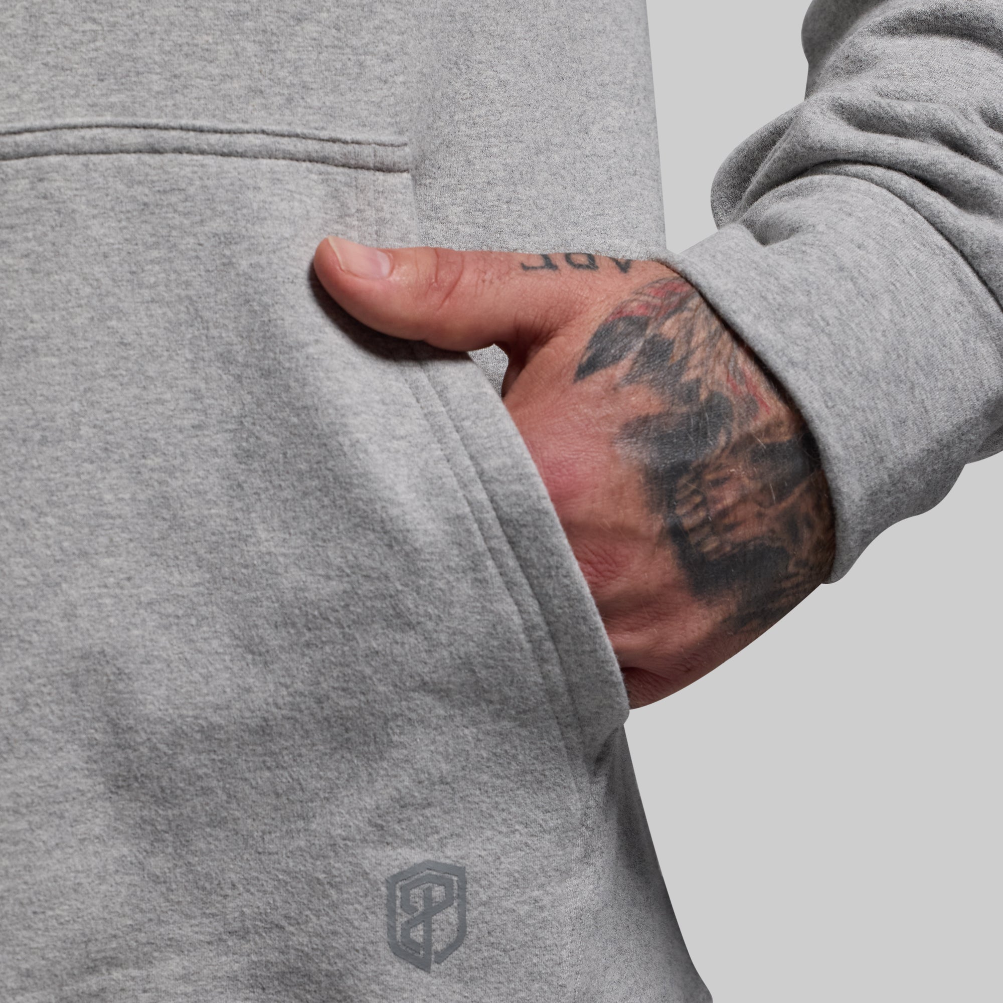 Men's Unmatched Hoodie (Heather Grey) - Image 3