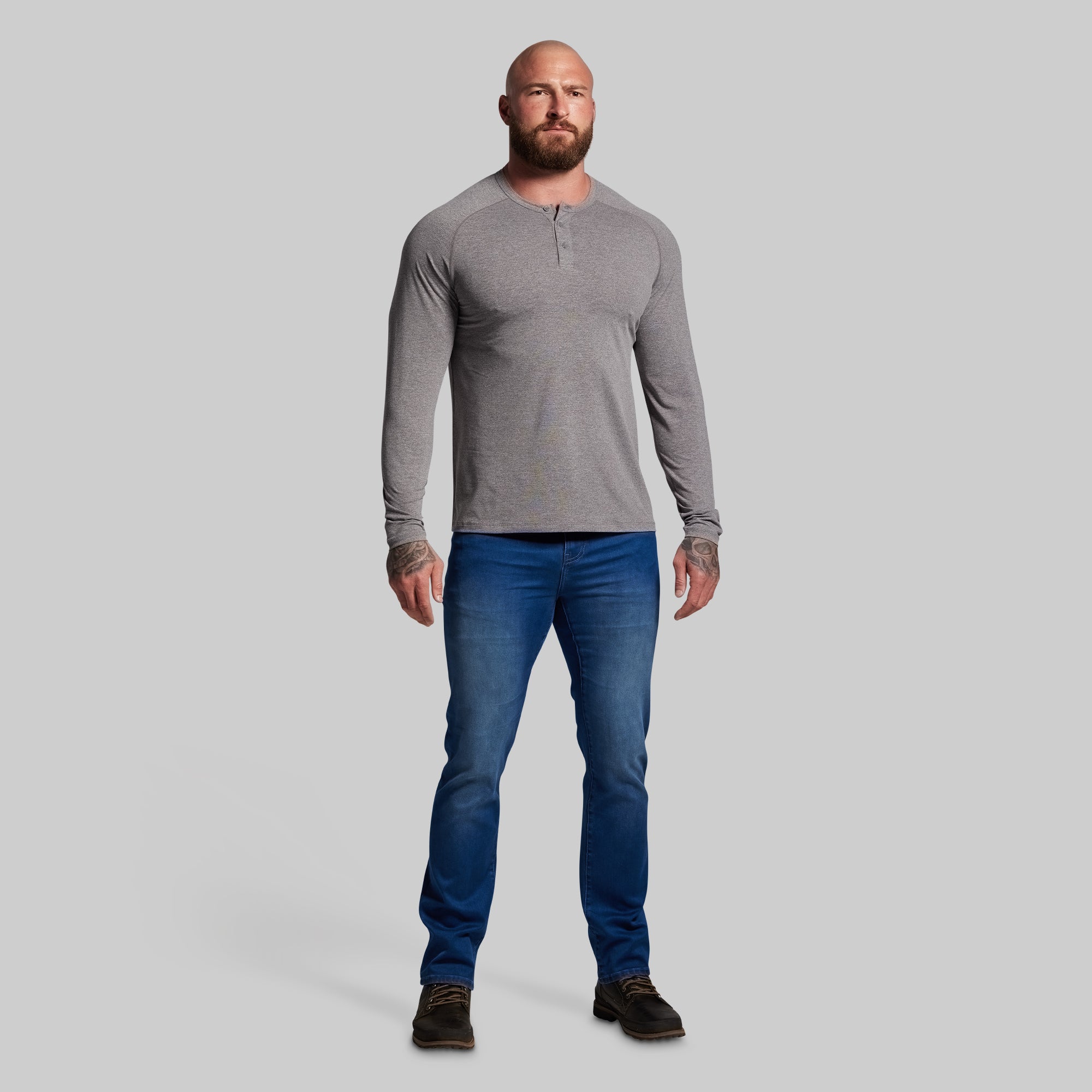 BP Premium Basic Henley (Heather Grey) - Image 5