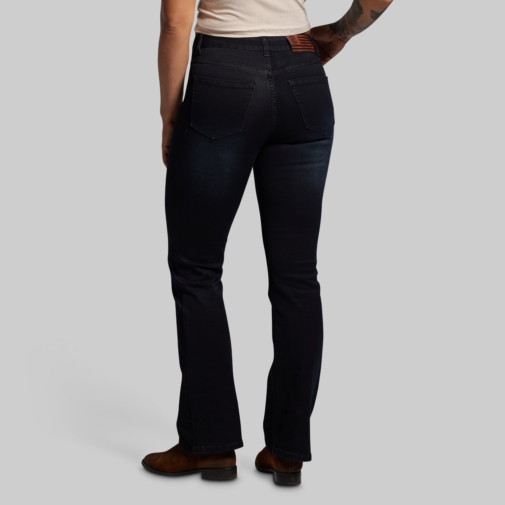 FLEX Stretchy Mid-Rise Boot Cut Jean (Black) - Image 4