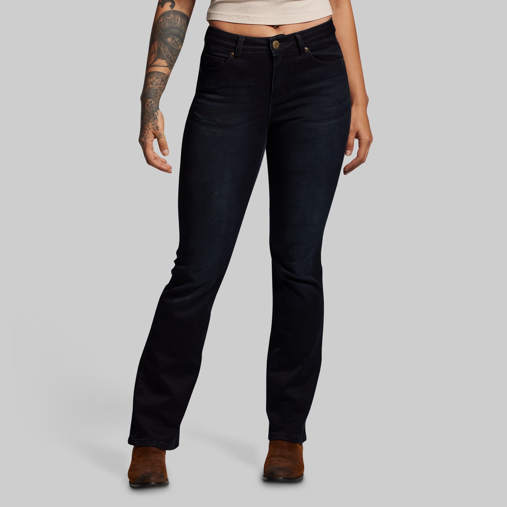 FLEX Stretchy Mid-Rise Boot Cut Jean (Black) - Image 3
