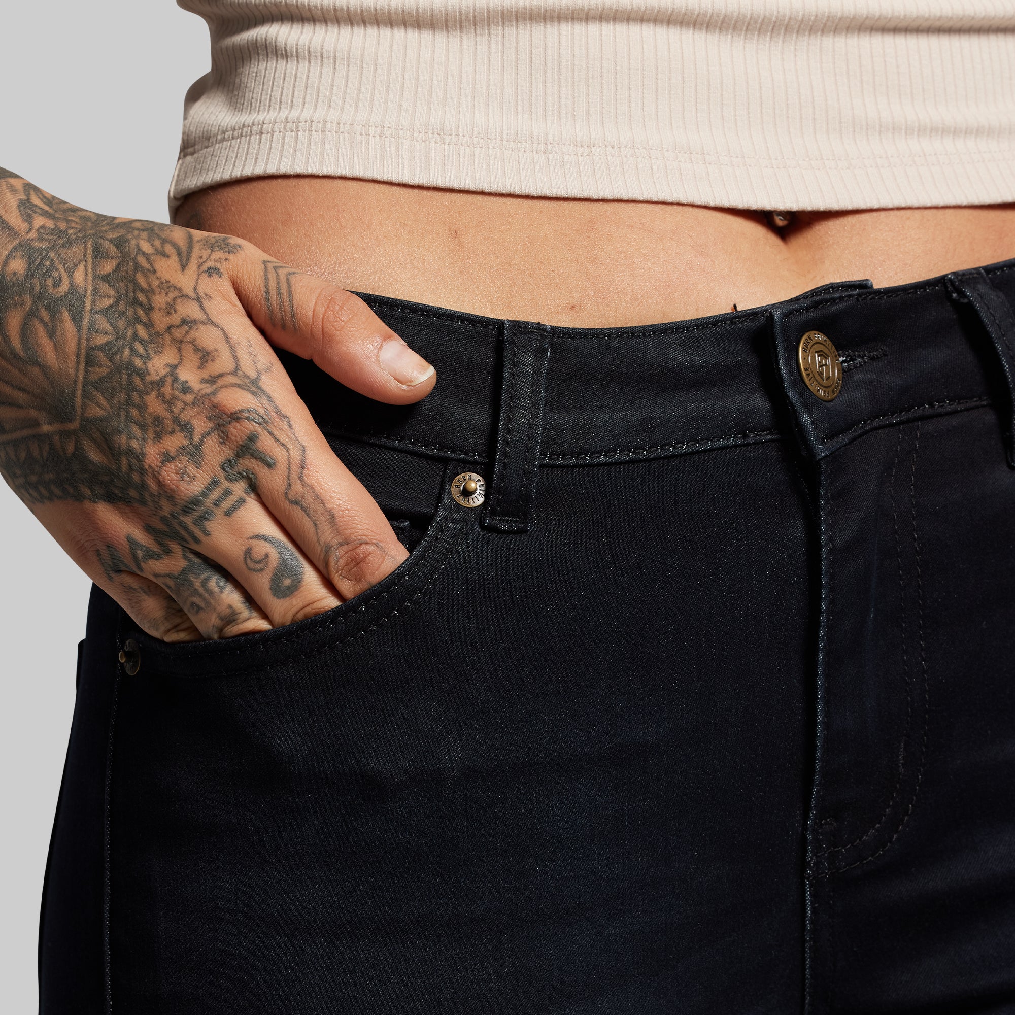 FLEX Stretchy Mid-Rise Boot Cut Jean (Black) - Image 5