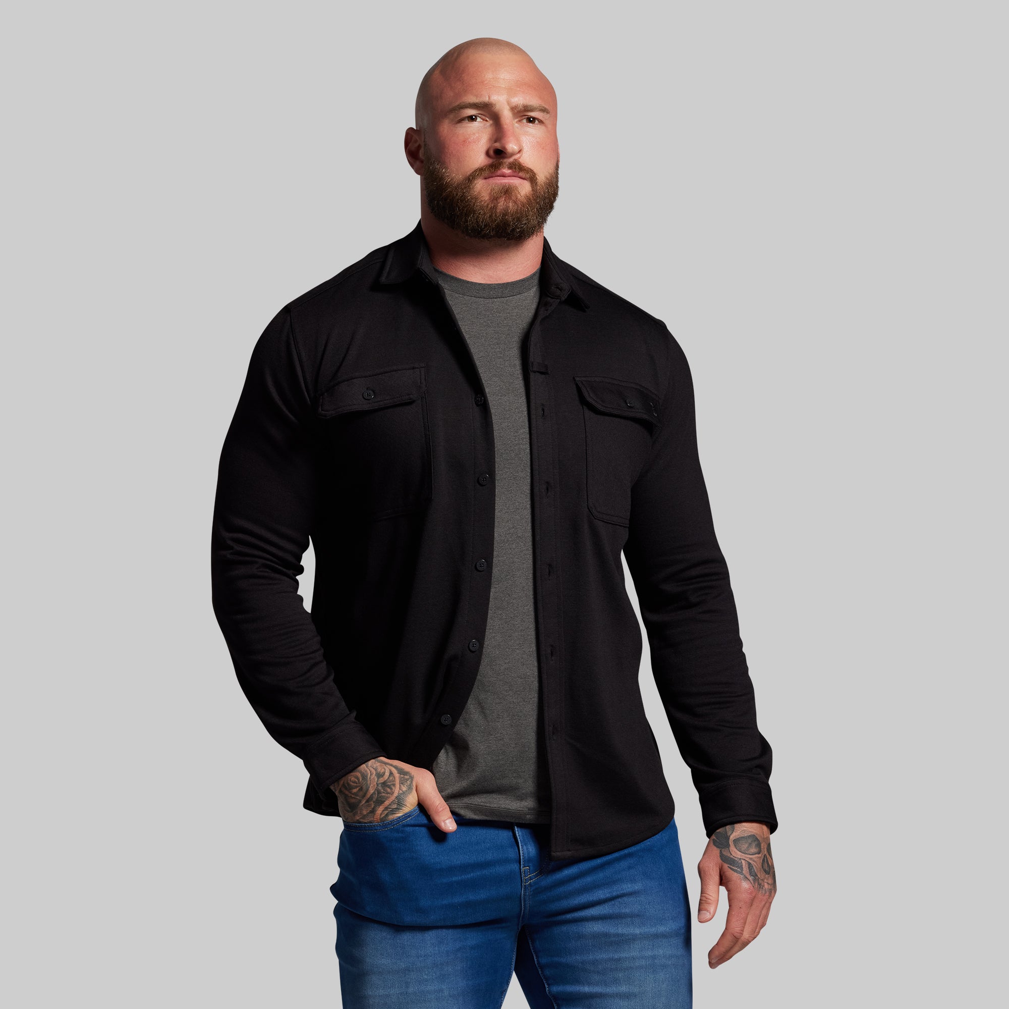 Woodsman Stretchy Flannel (Black) - Image 2
