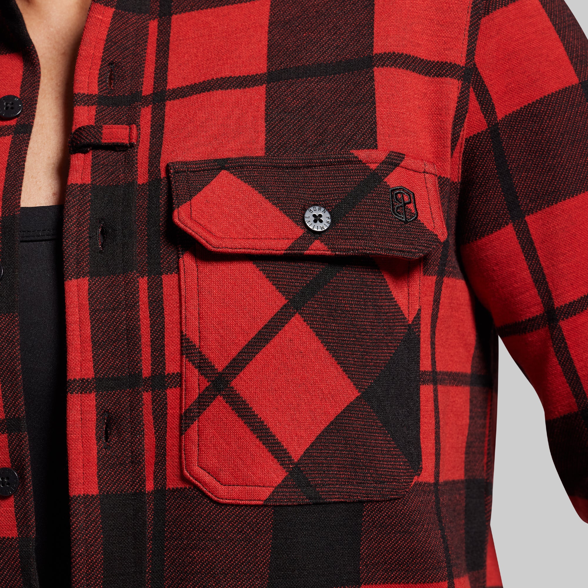 Woodsman Stretchy Flannel (Deep Red/Black) - Image 5