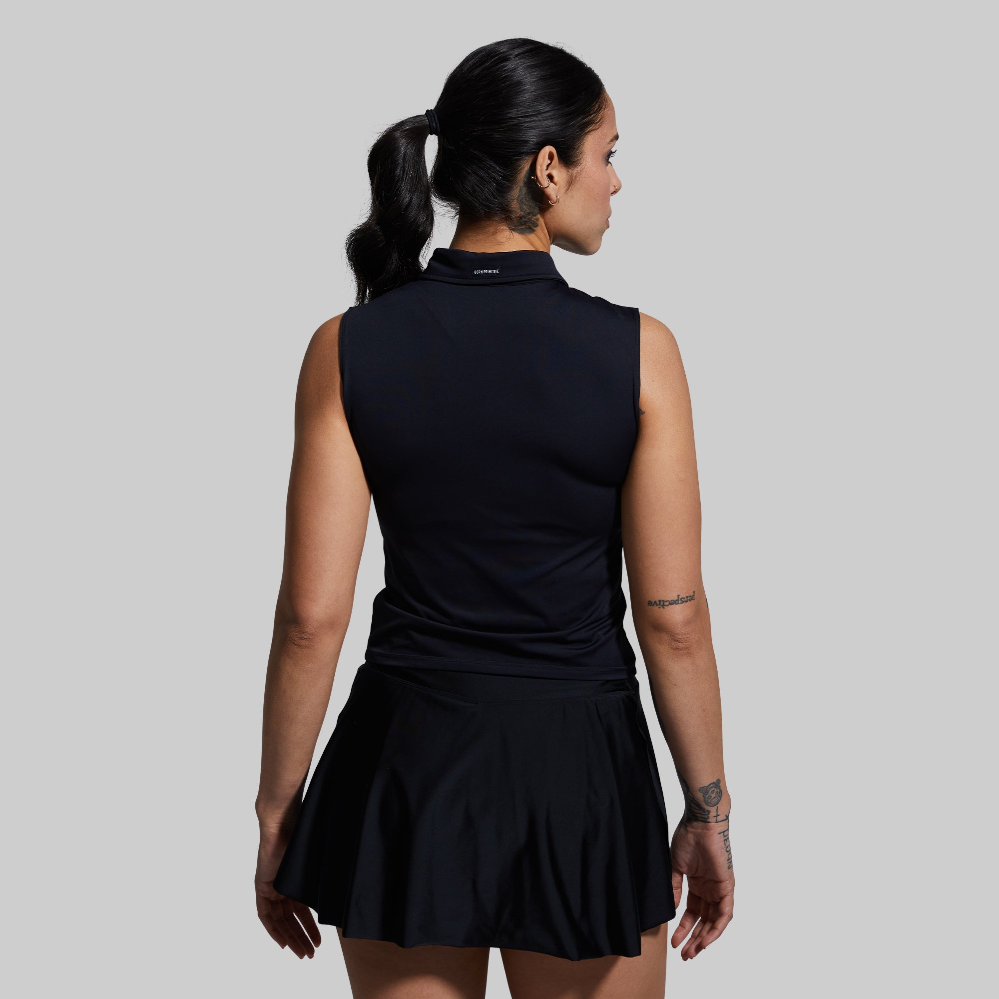 Victory Sleeveless Polo (Black) - Image 2