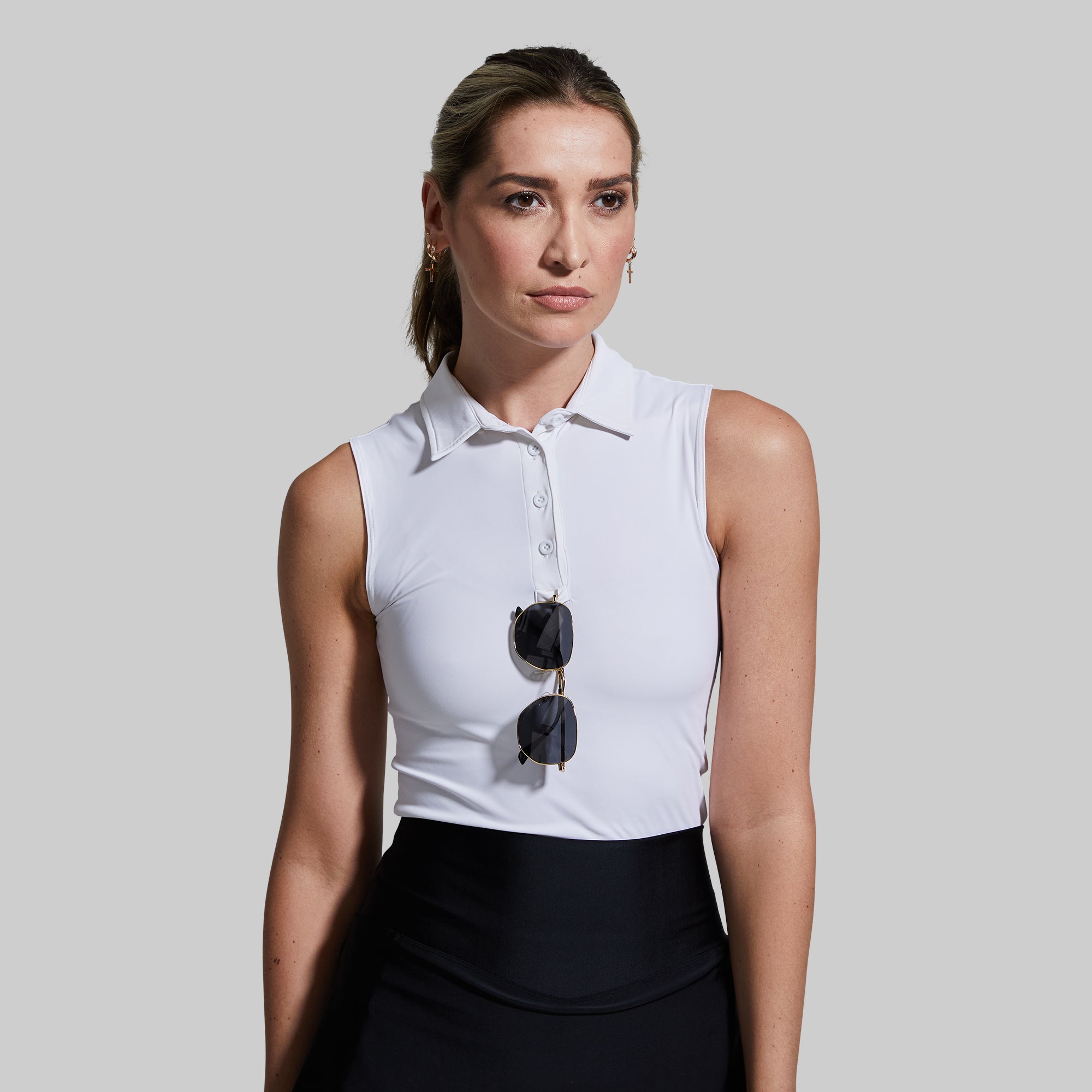 Victory Sleeveless Polo (White) - Image 4