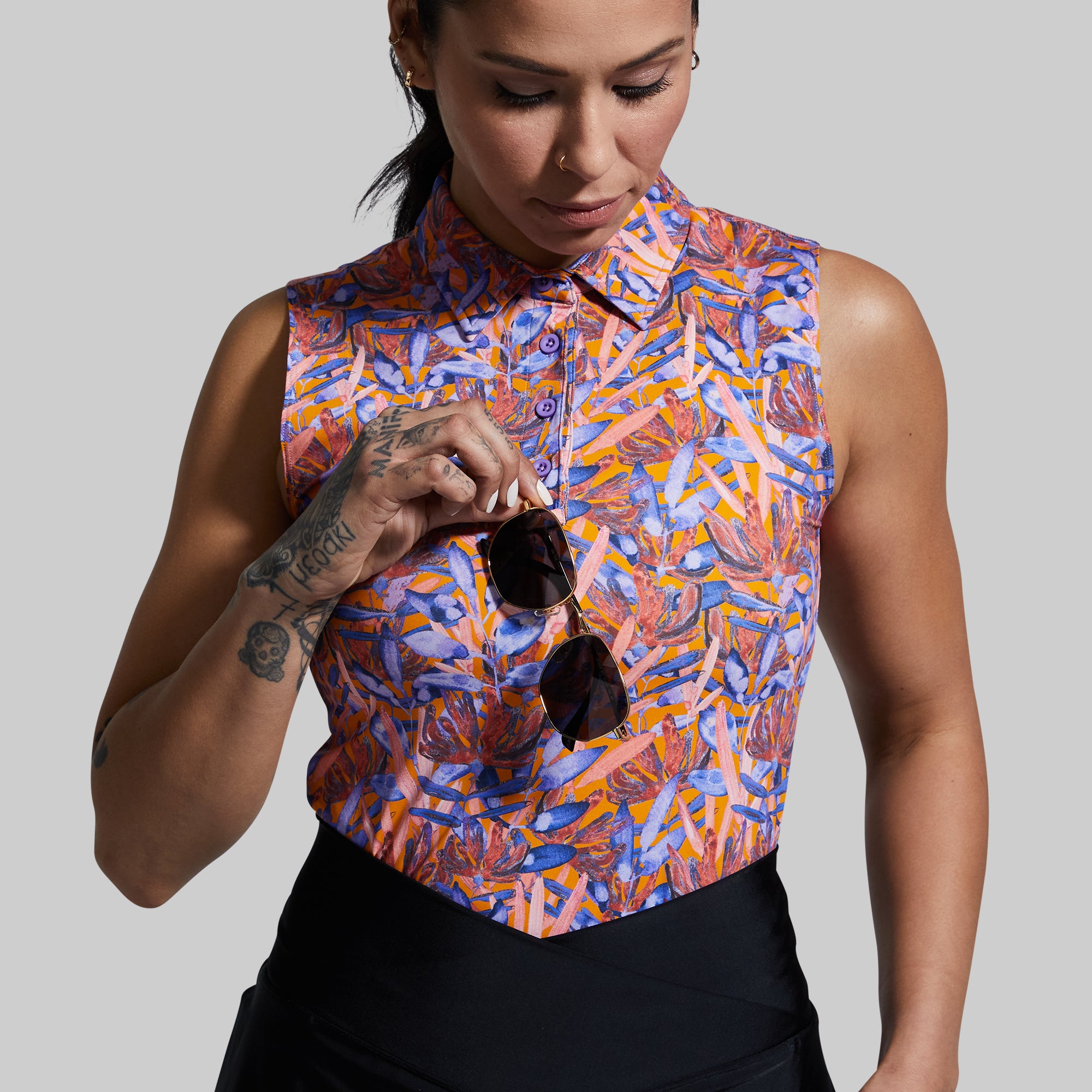 Victory Sleeveless Polo (Aster Jungle) - Image 3