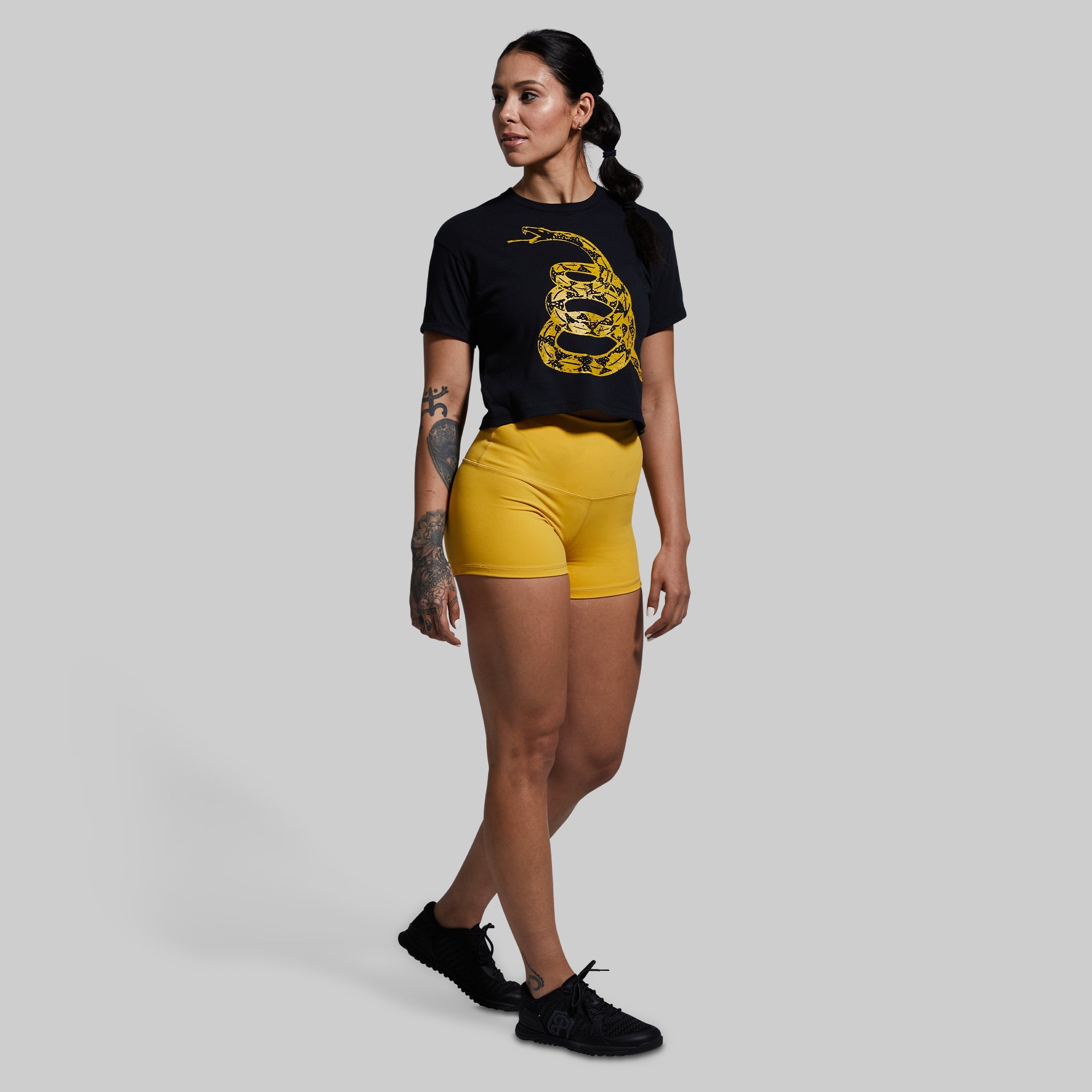 Gadsden Flag Crop Tee (Black) - Image 4