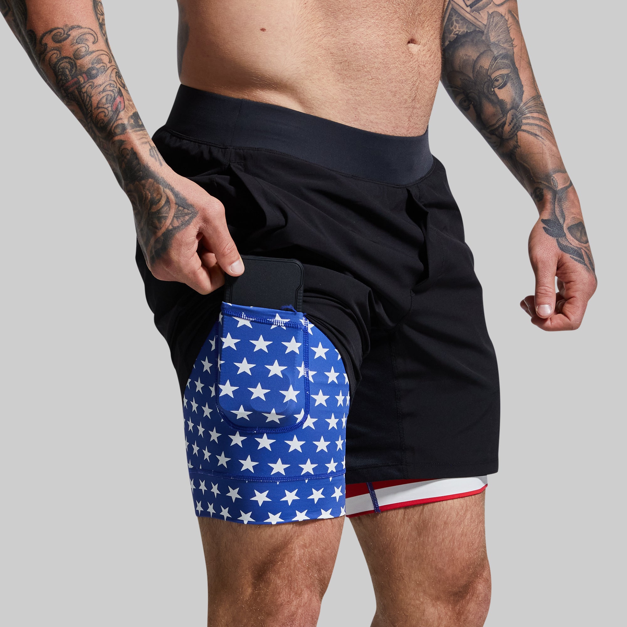 Versatile Short w/ Compression 7 (Black Liberty) - Image 3