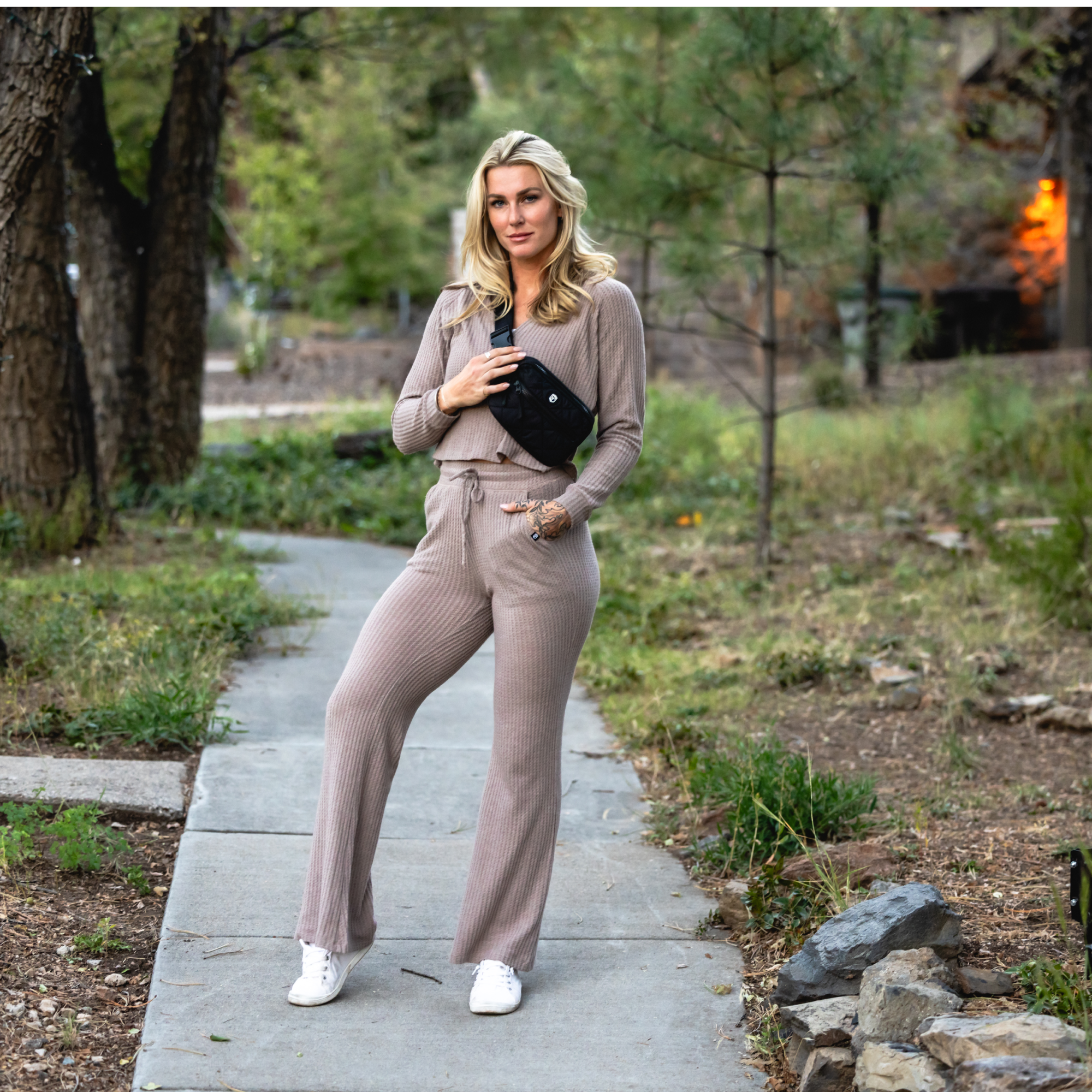 R and R Waffle Lounge Pant (Stucco) - Image 9