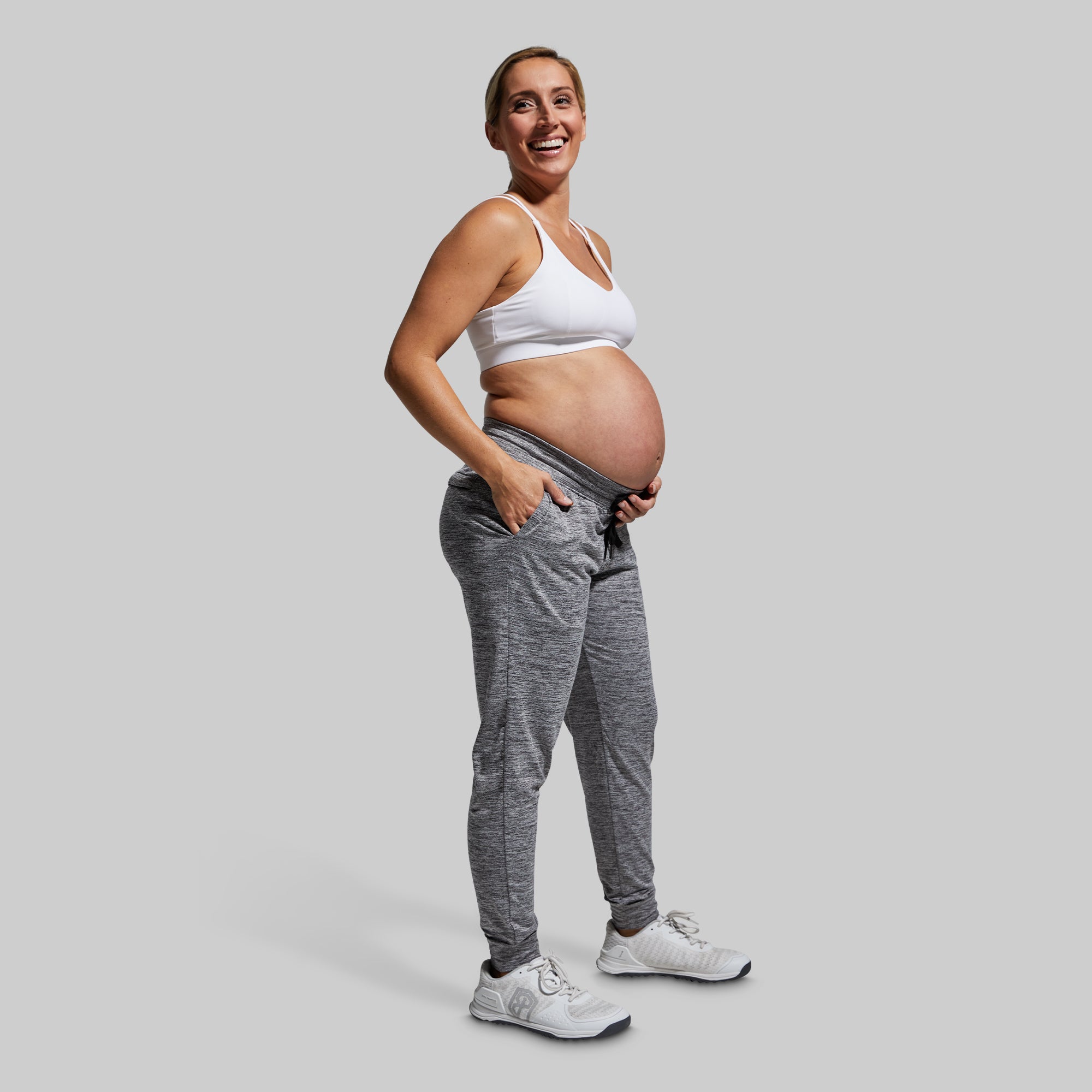 Maternity Rest Day Athleisure Jogger (Heather Grey) - Image 4