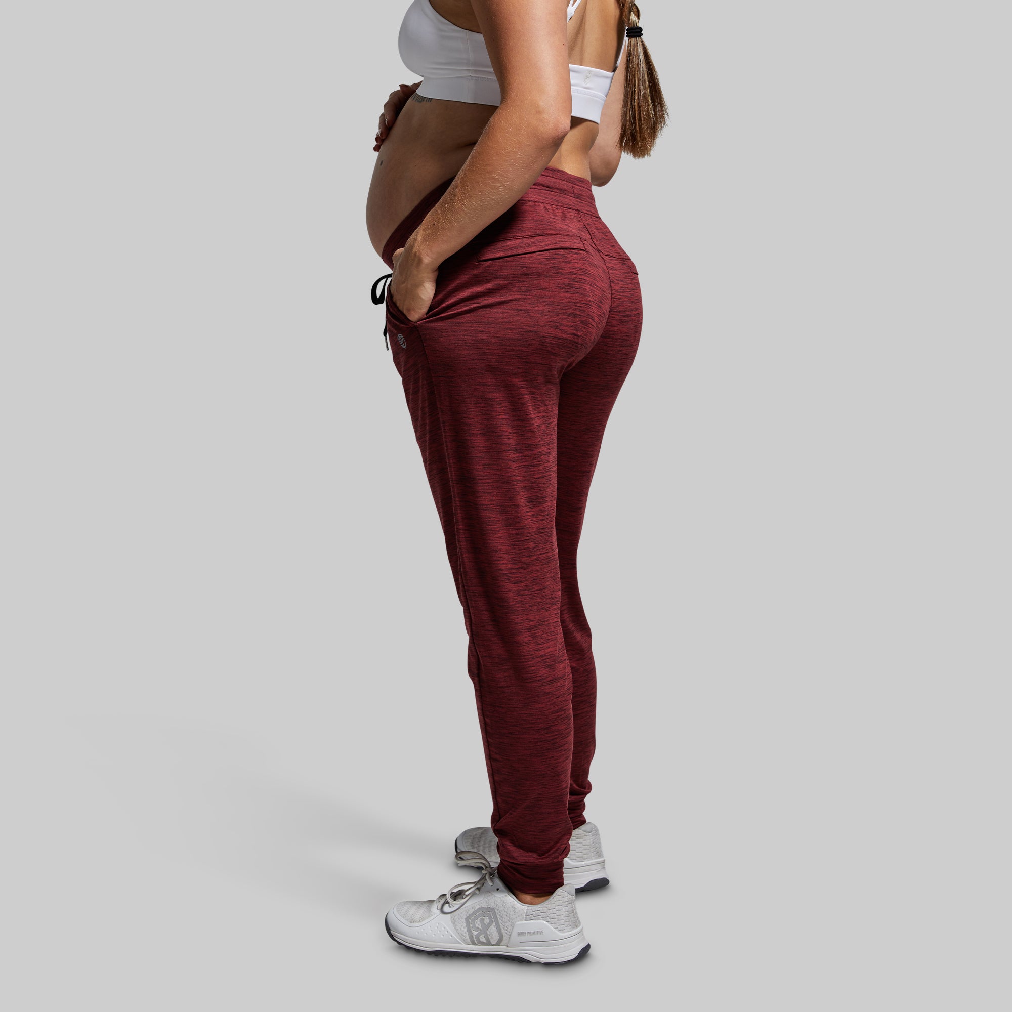 Maternity Rest Day Athleisure Jogger (Maroon) - Image 2