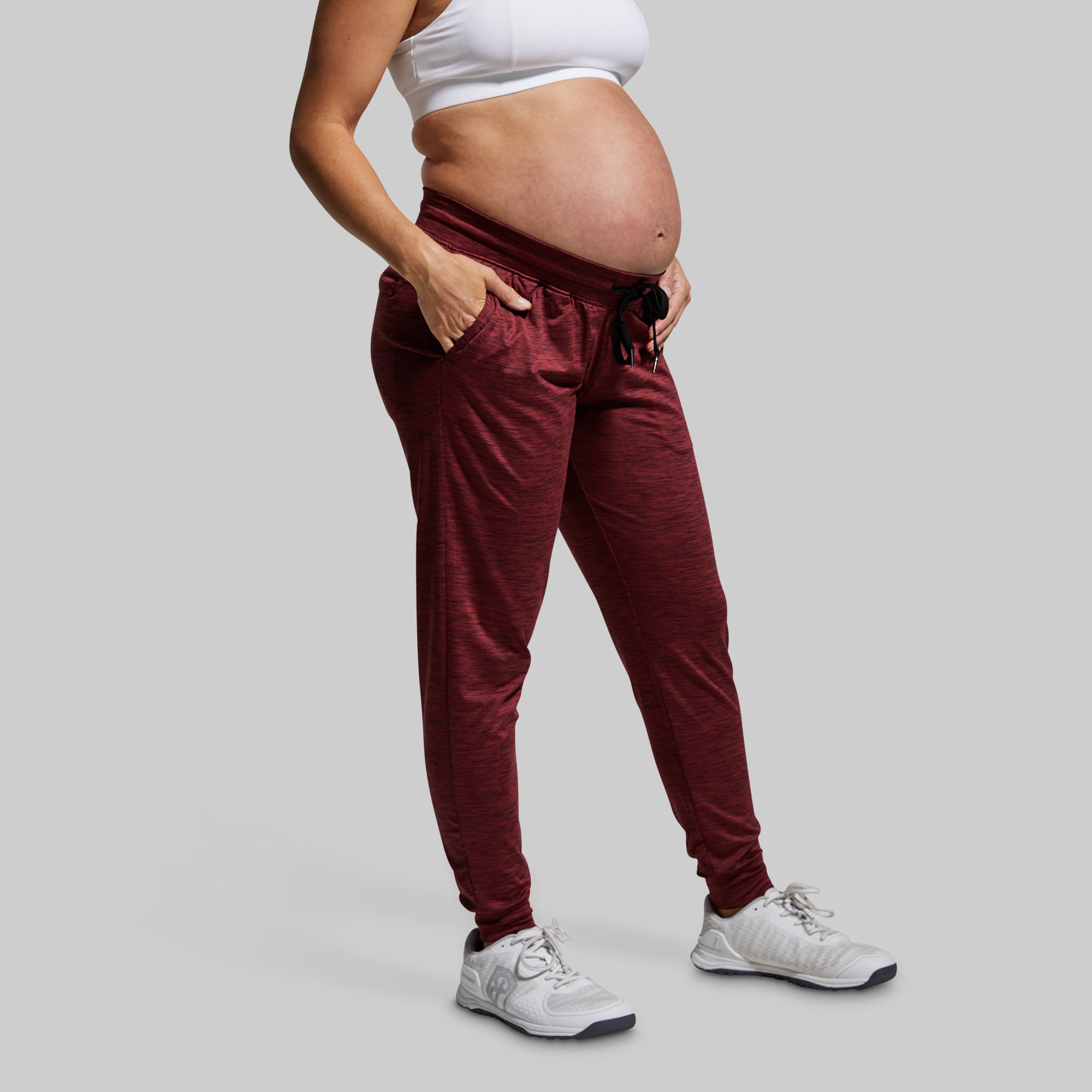 Maternity Rest Day Athleisure Jogger (Maroon) - Image 3