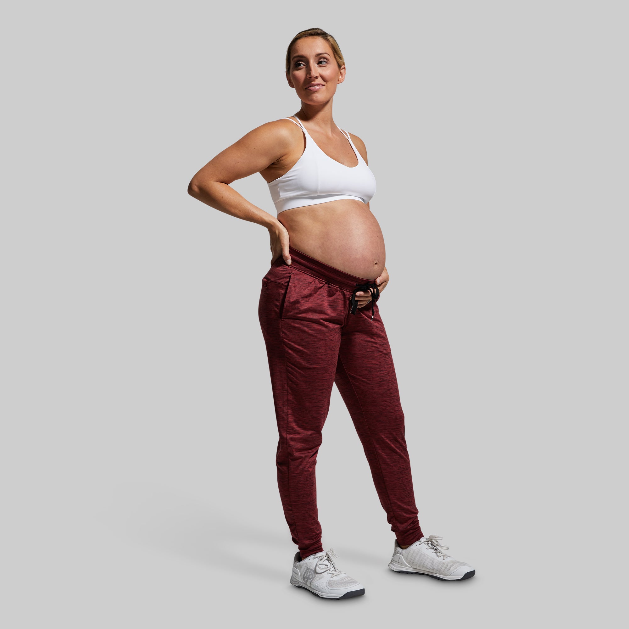 Maternity Rest Day Athleisure Jogger (Maroon) - Image 5