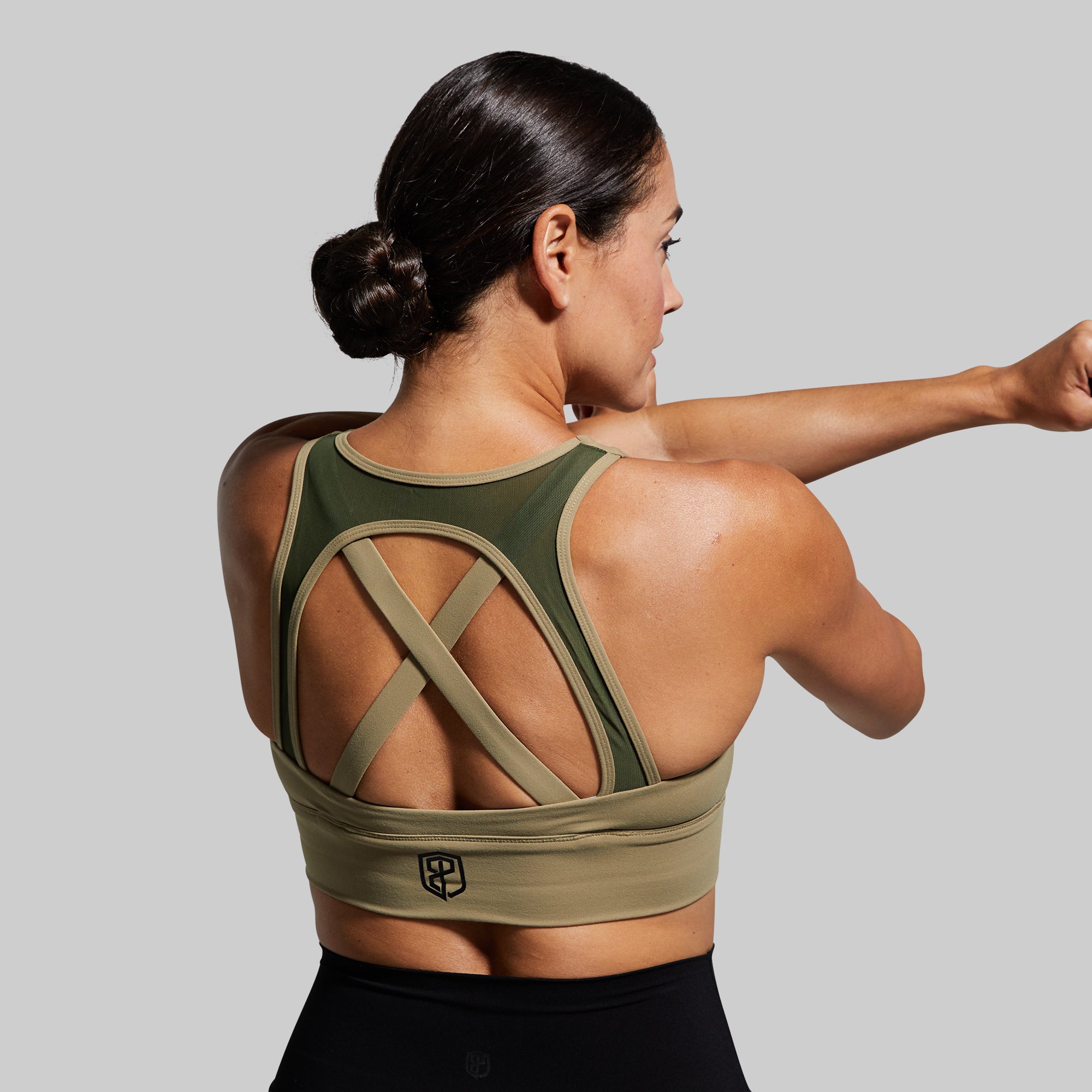 X-Factor Sports Bra (Brand Strength-Olive) - Image 3