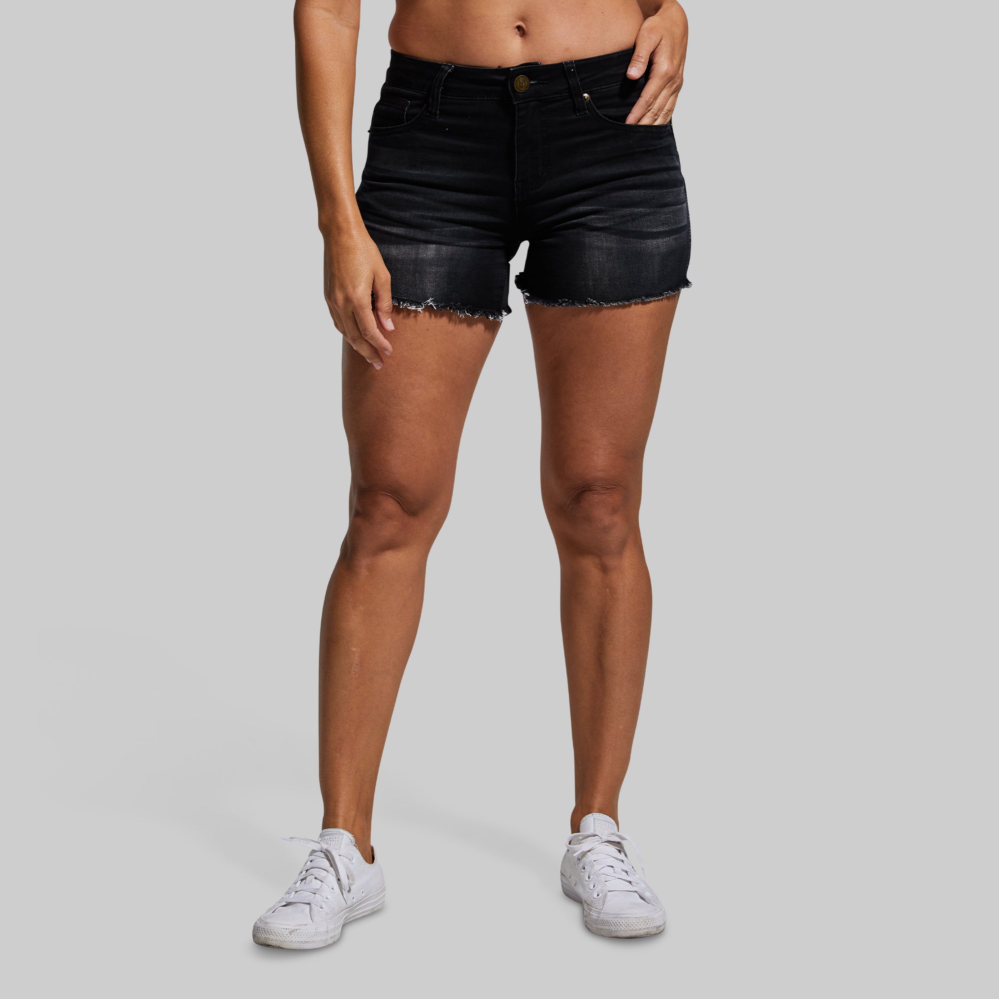 FLEX Stretchy Jean Short (Black) - Image 2