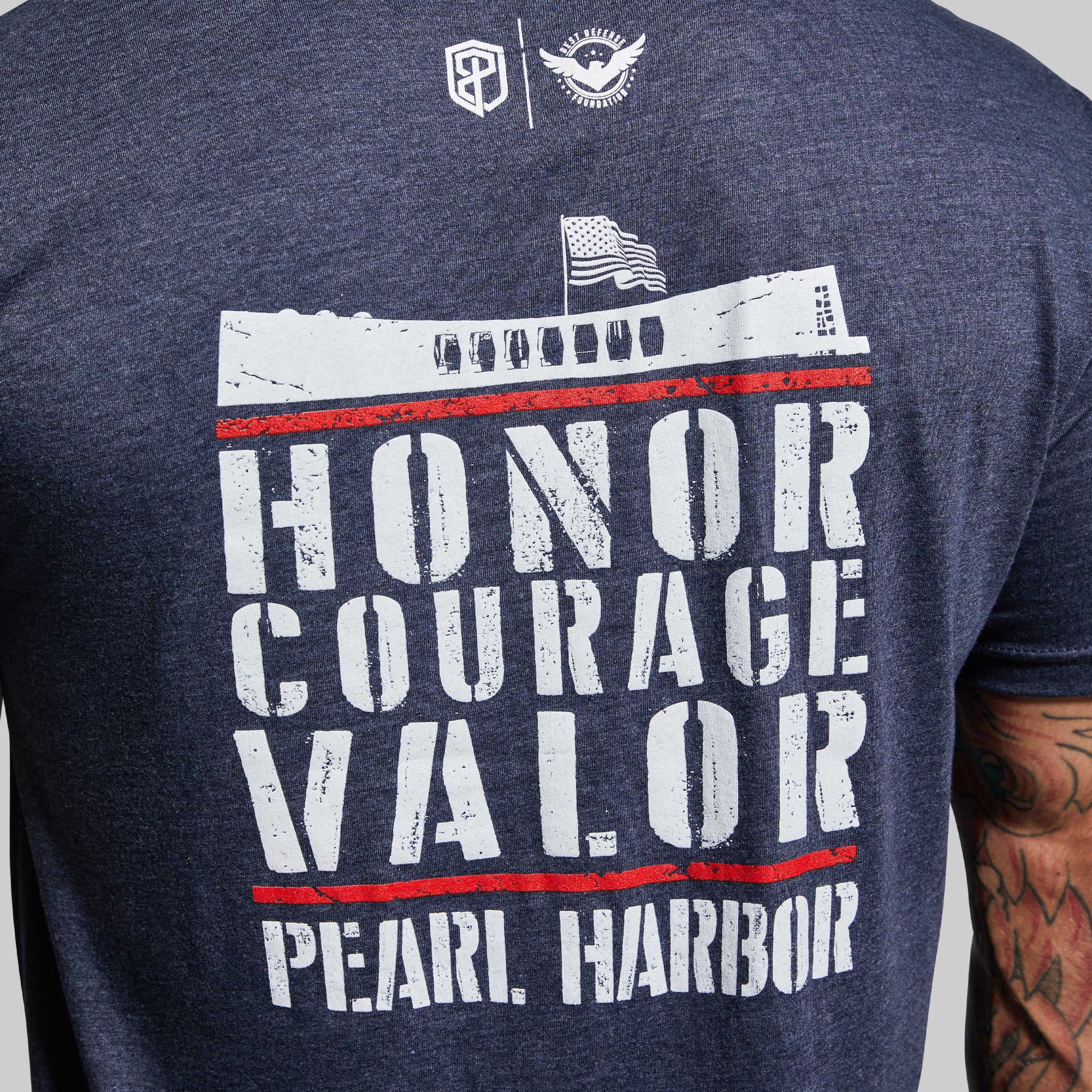 Pearl Harbor Commemorative Tee (Heather Navy) - Image 3