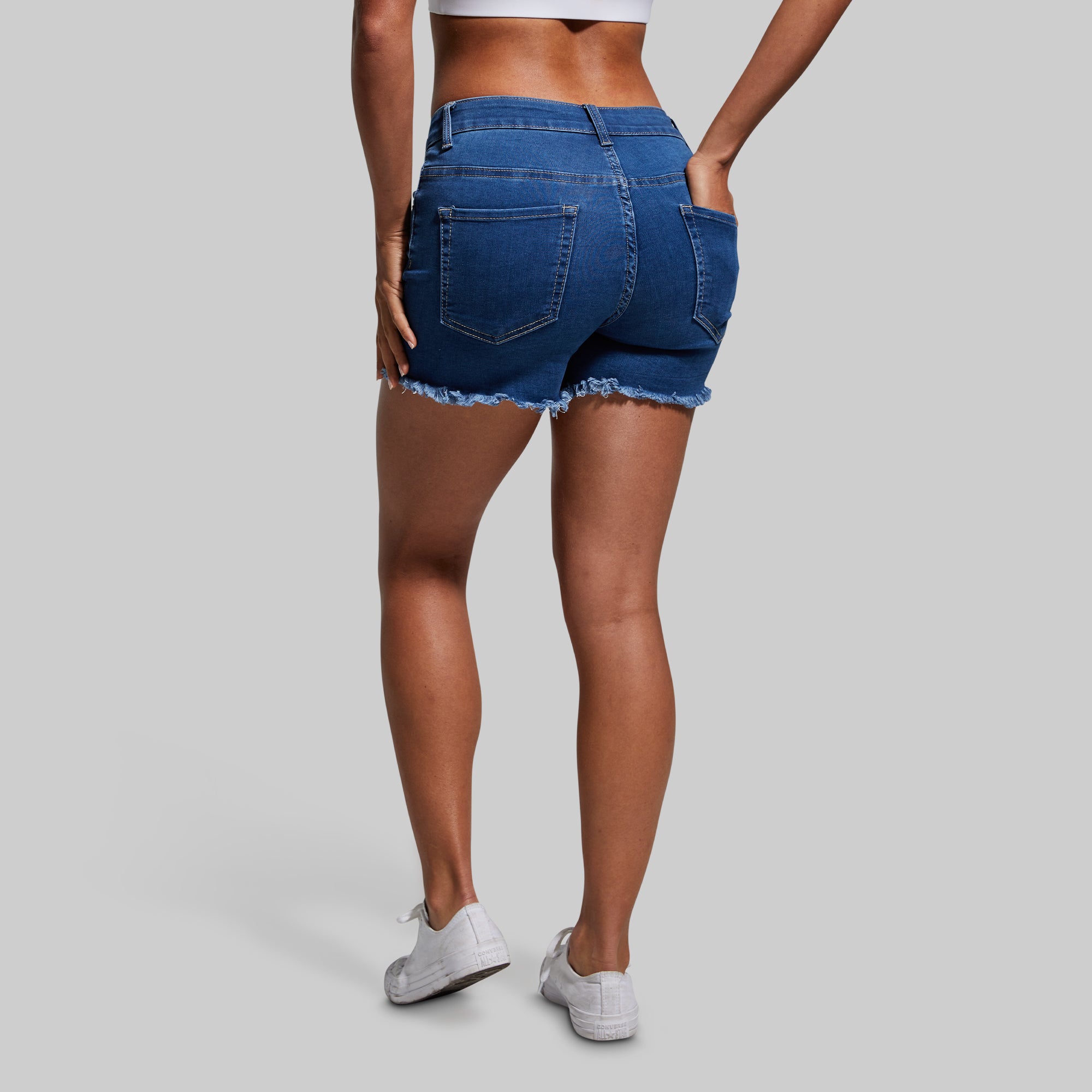 FLEX Stretchy Jean Short (Mid Wash) - Image 5