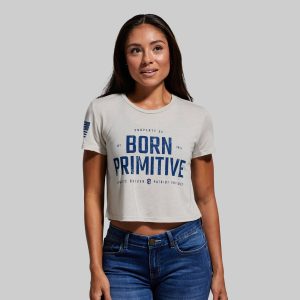 Property of Born Primitive Crop Tee (Heather Dust)