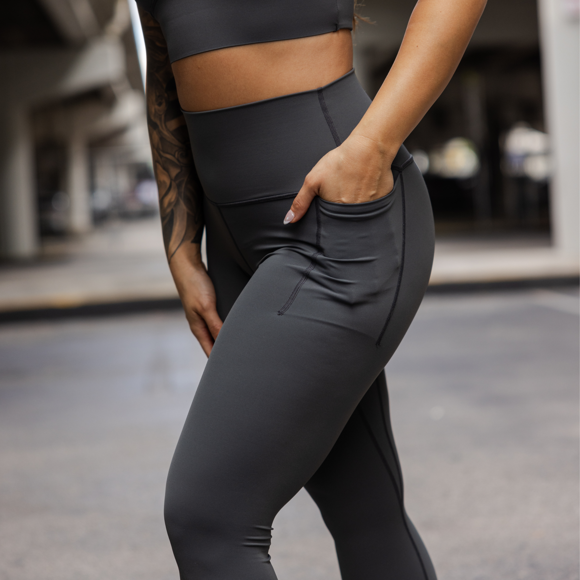 Your Go To Legging w/ Pockets 2.0 (Gunmetal) - Image 2