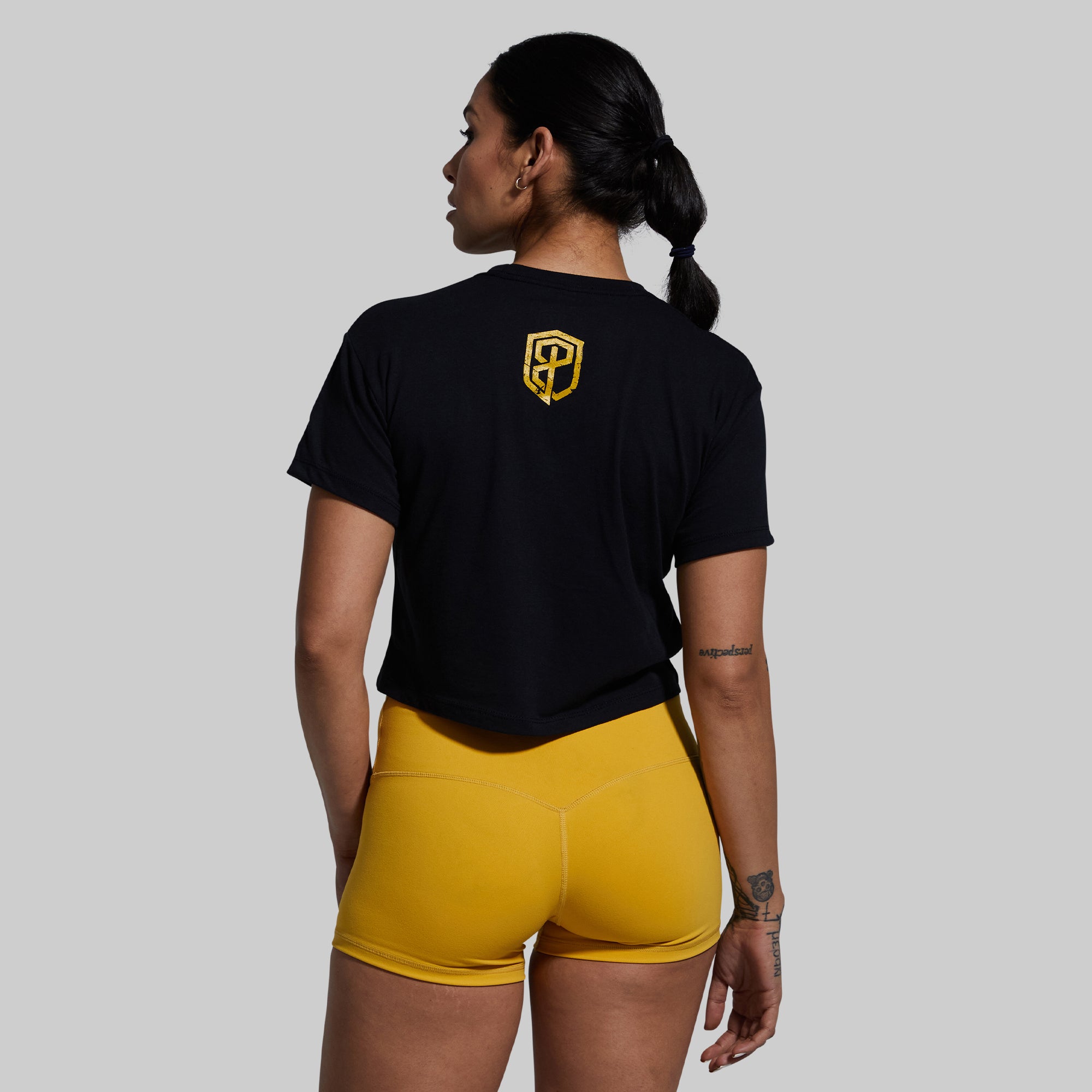 Gadsden Flag Crop Tee (Black) - Image 3