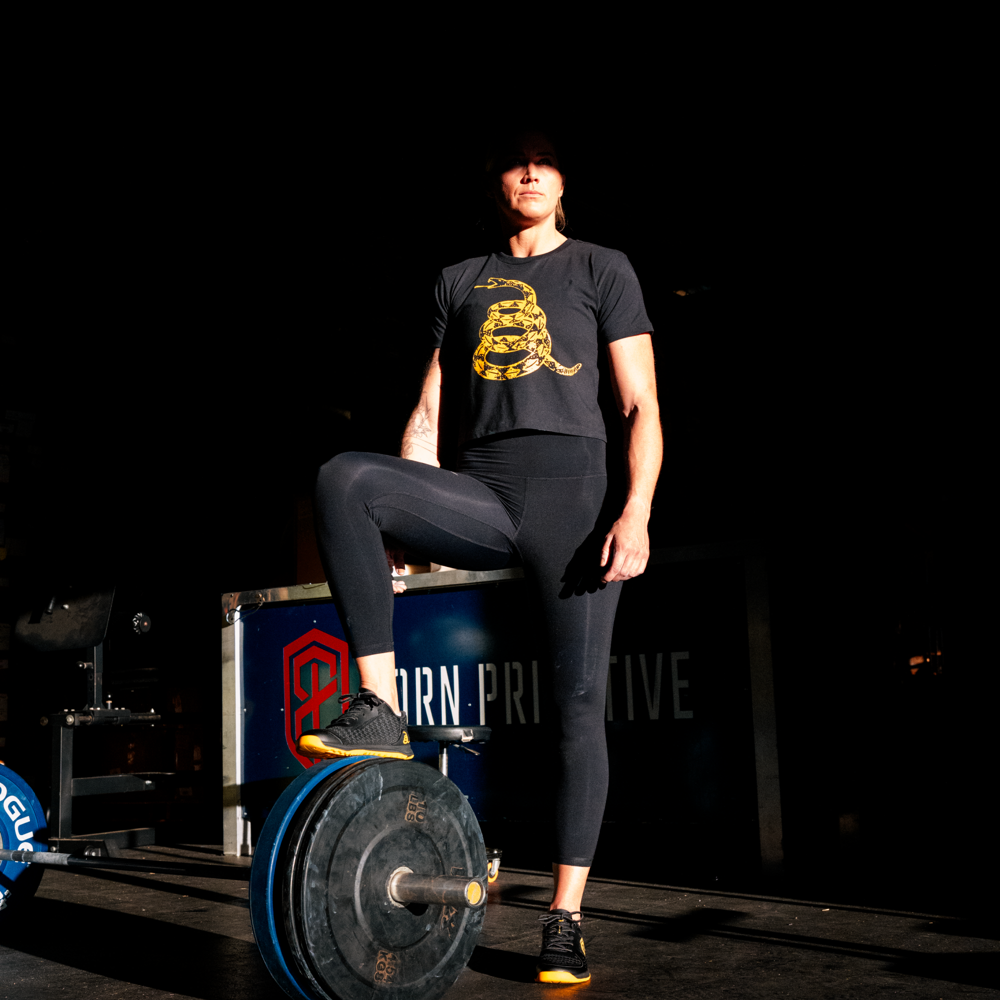 Gadsden Flag Crop Tee (Black) - Image 2