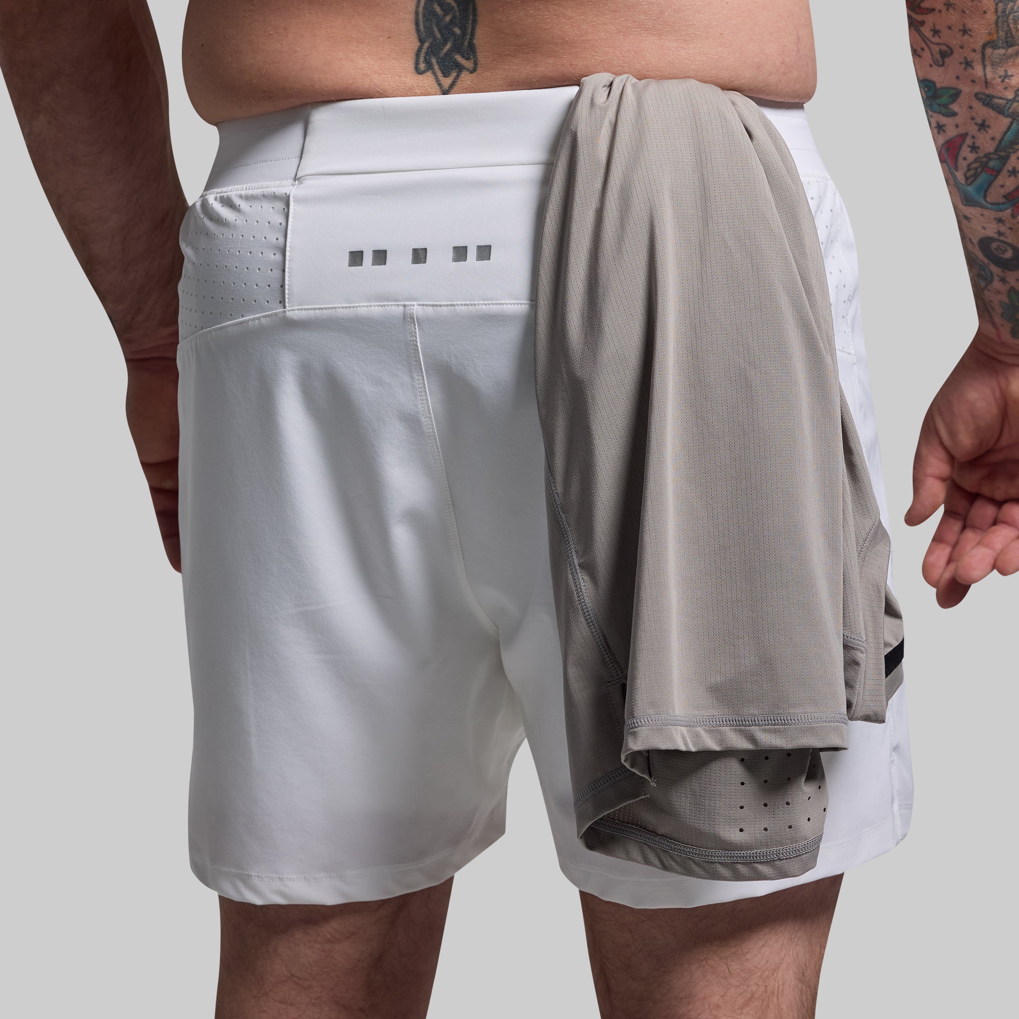 Men's Endurance Short w/ Compression (White) - Image 5
