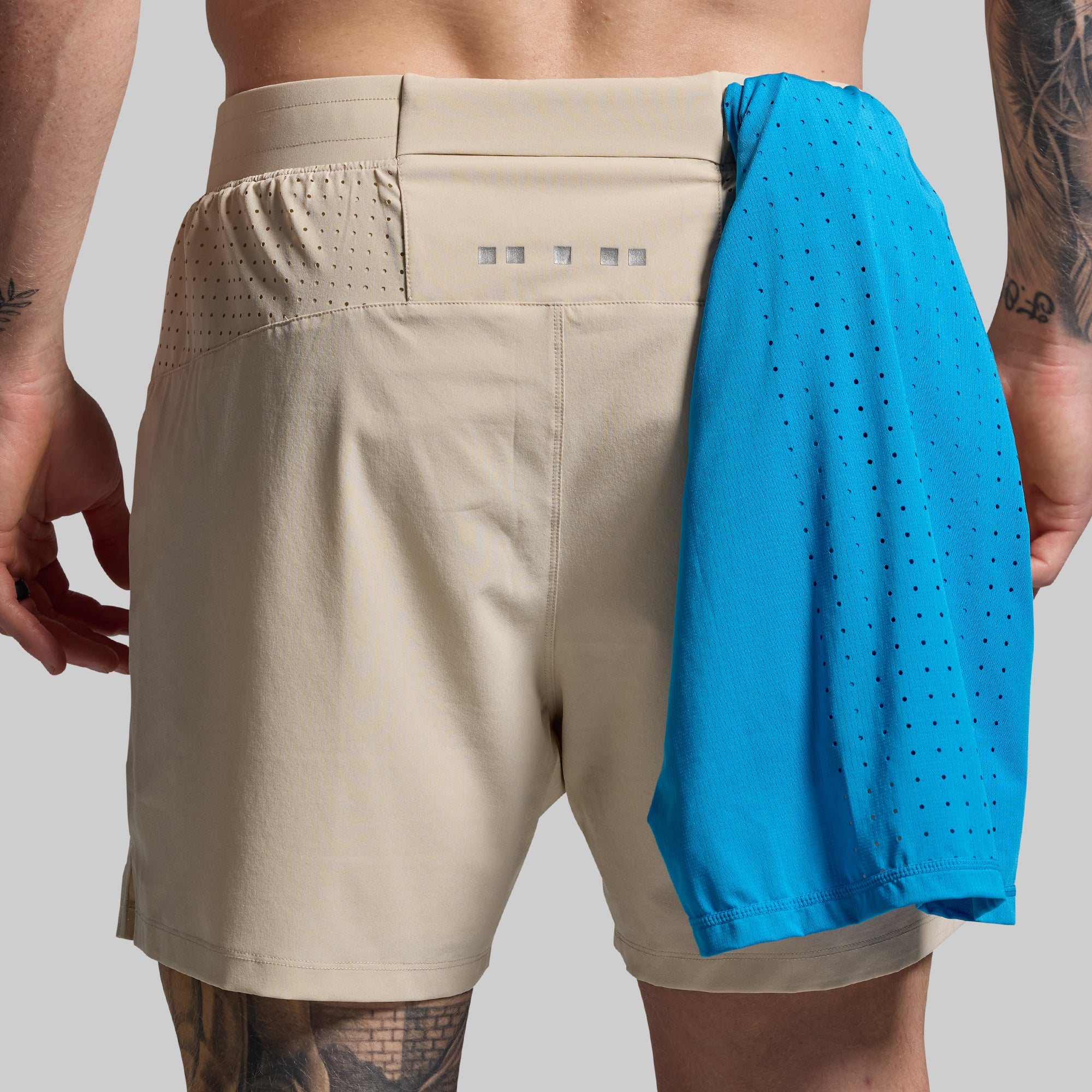 Men's Endurance Short w/ Compression (Oatmeal) - Image 4