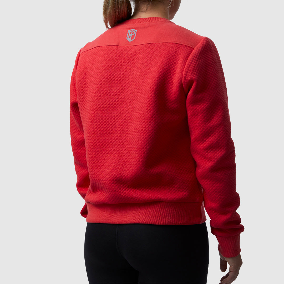 Women's Waffle Crewneck Pullover (Lava) - Image 2