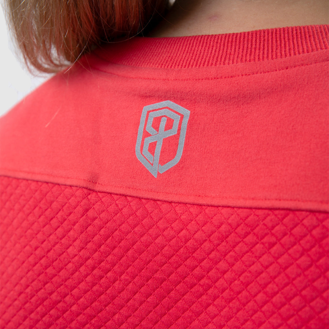 Women's Waffle Crewneck Pullover (Lava) - Image 3