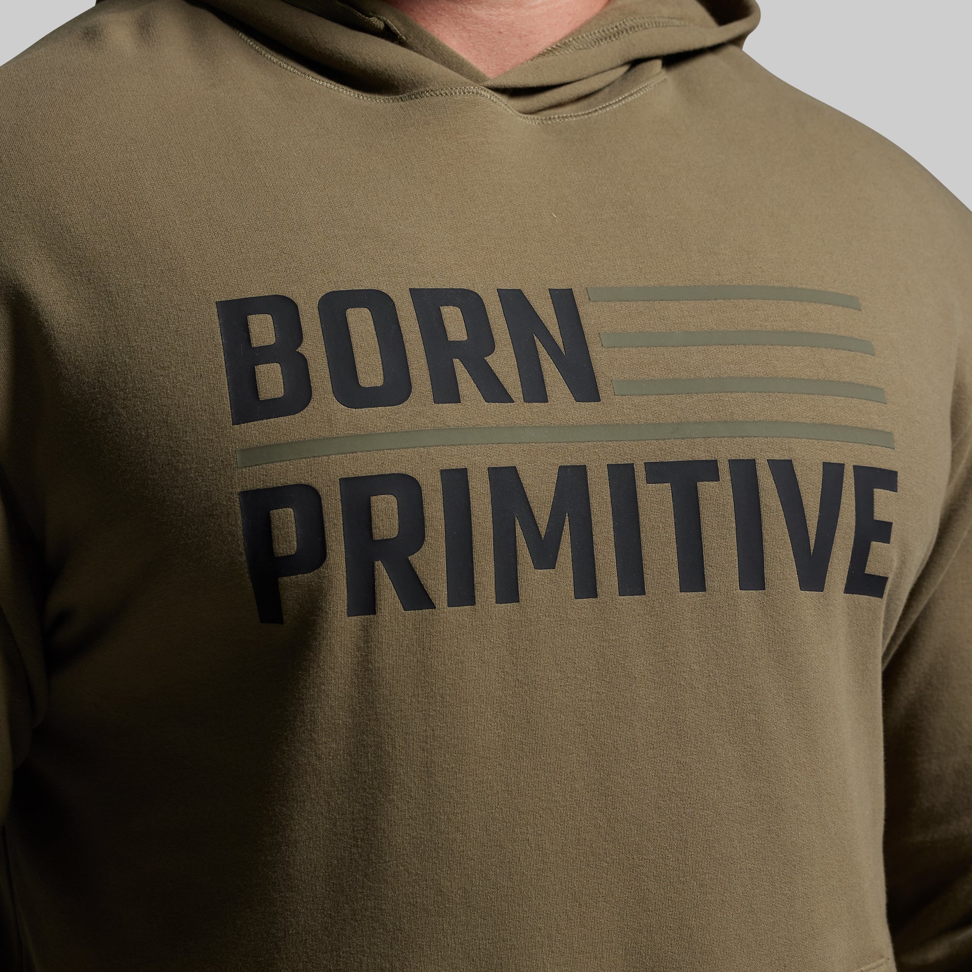 BP Flag Men's Unmatched Hoodie (OD Green) - Image 3