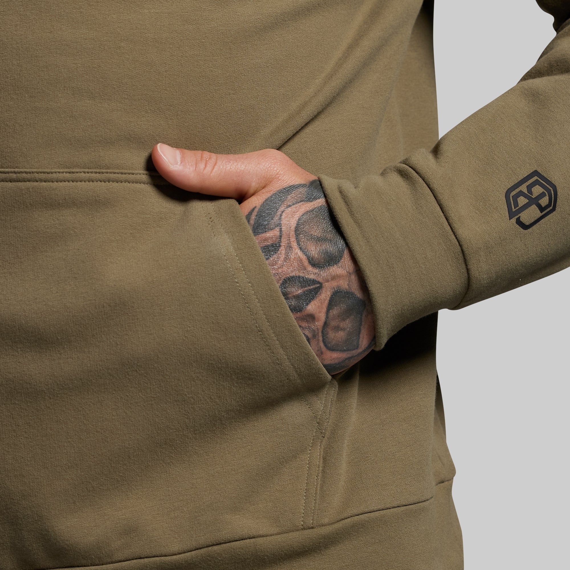 BP Flag Men's Unmatched Hoodie (OD Green) - Image 4