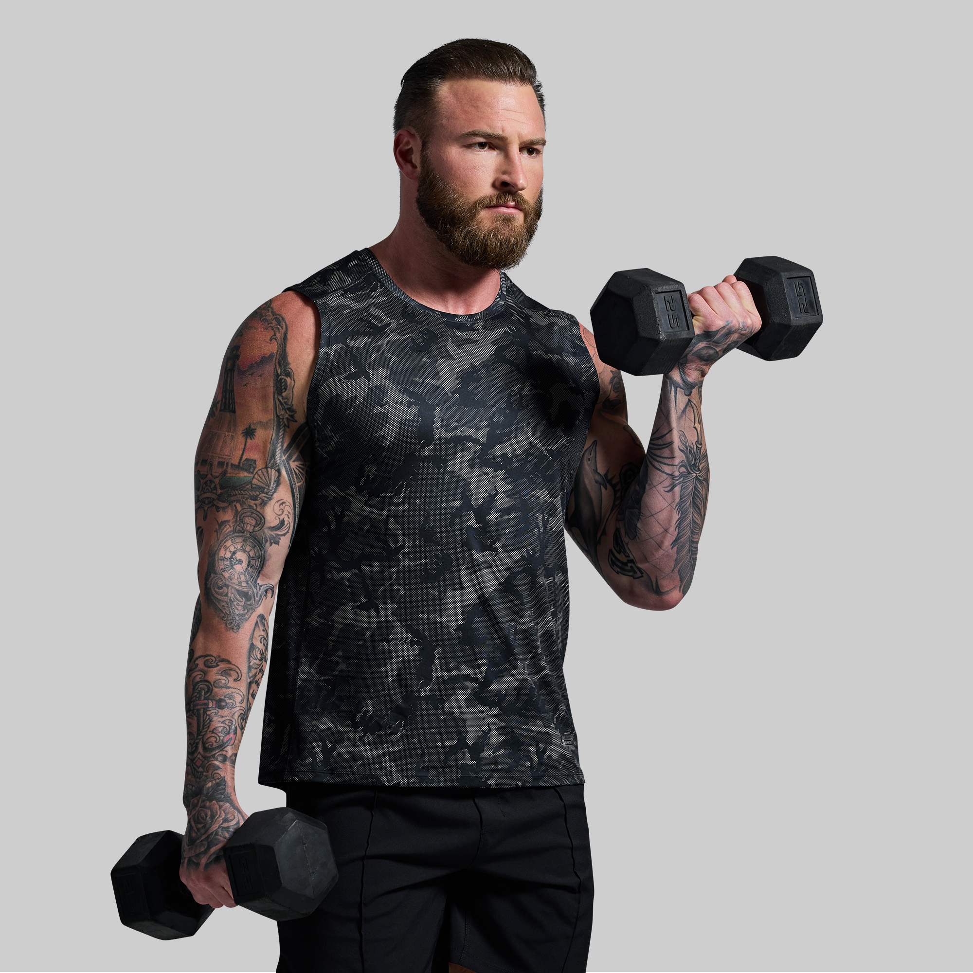 Training Muscle Tank (Halftone Muted Woodland) - Image 4