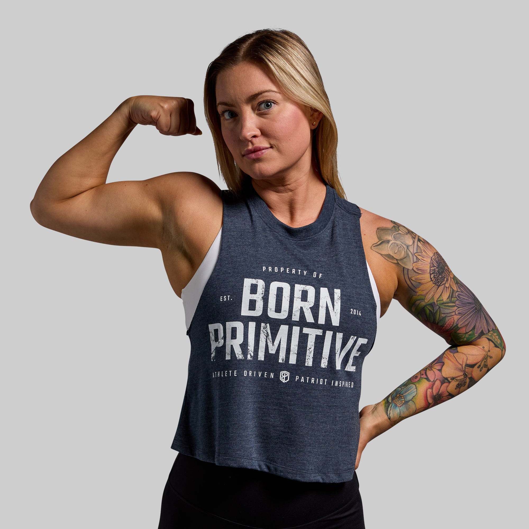 Property of Born Primitive Elevate Crop (Heather Navy) - Image 3