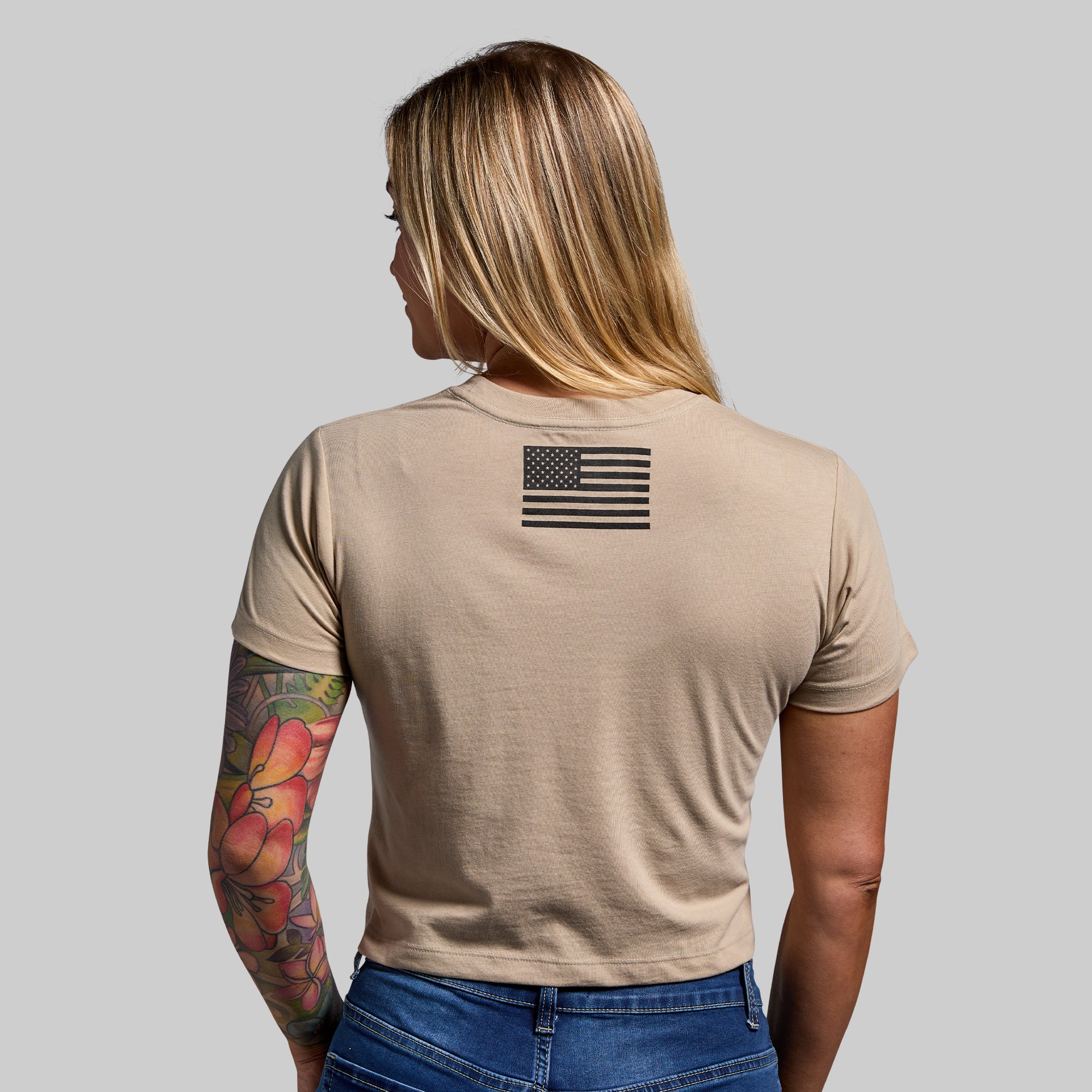 Brand Crop Tee (Tan) - Image 2
