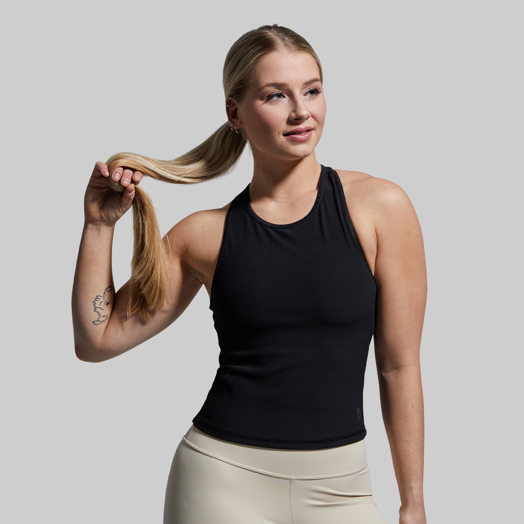 Perfect Ribbed Tank (Black) - Image 5