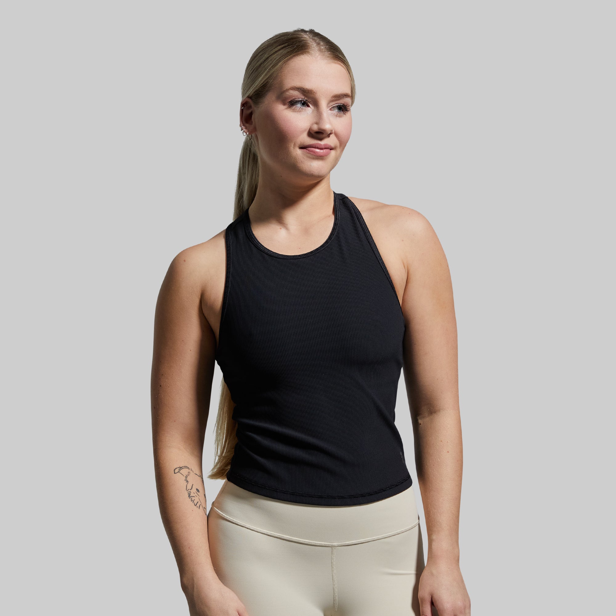 Perfect Ribbed Tank (Black) - Image 2