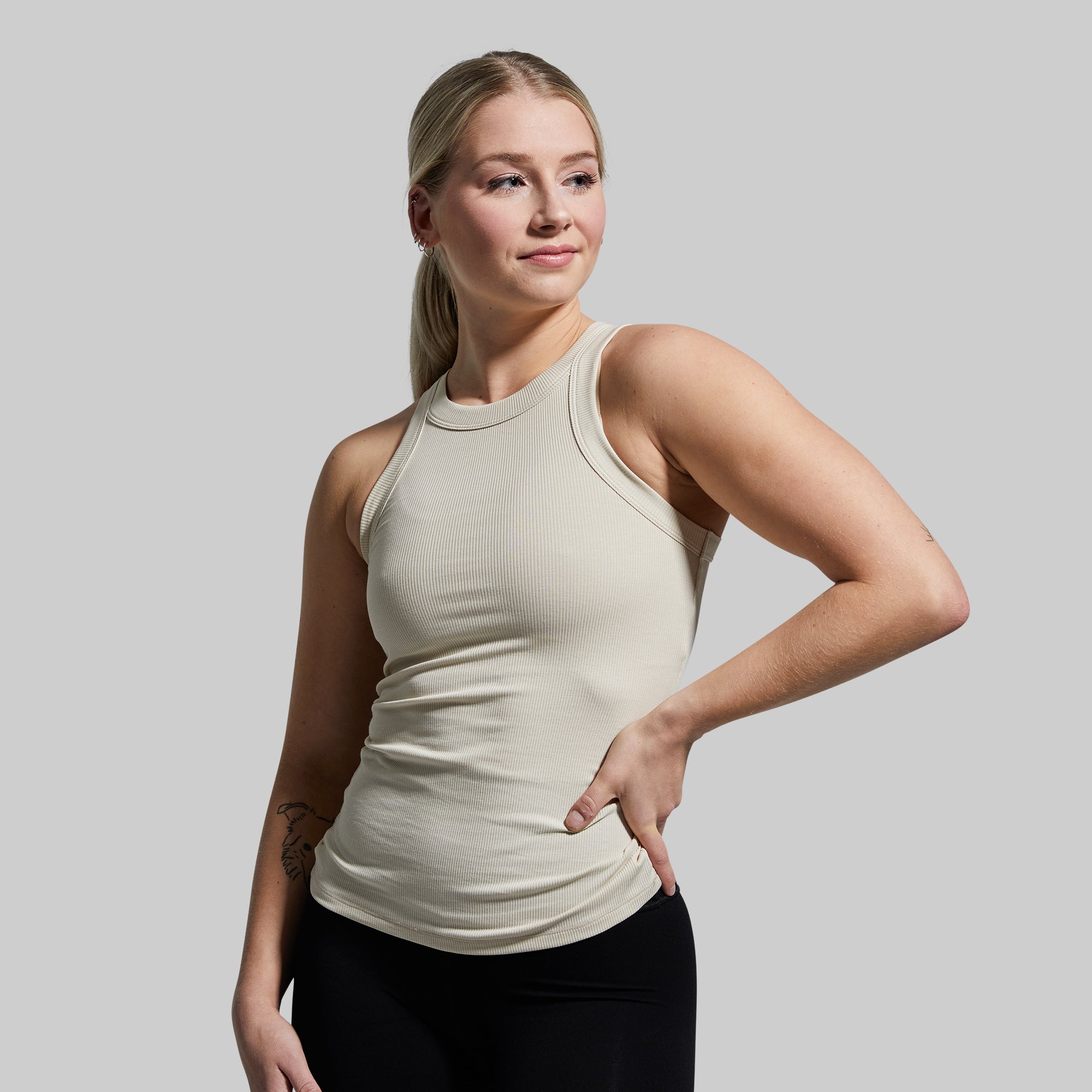 Day to Day Ribbed Tank (Oatmeal) - Image 4